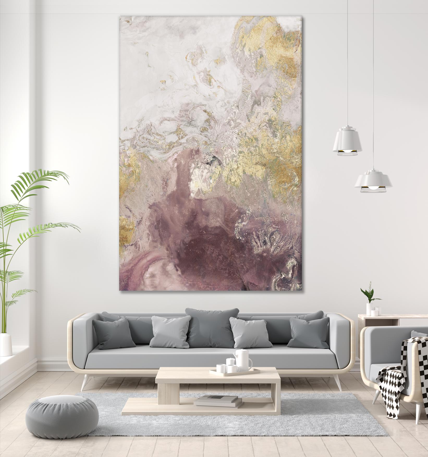 Ocean Splash II Burgundy Version by PI Studio on GIANT ART - gold abstract