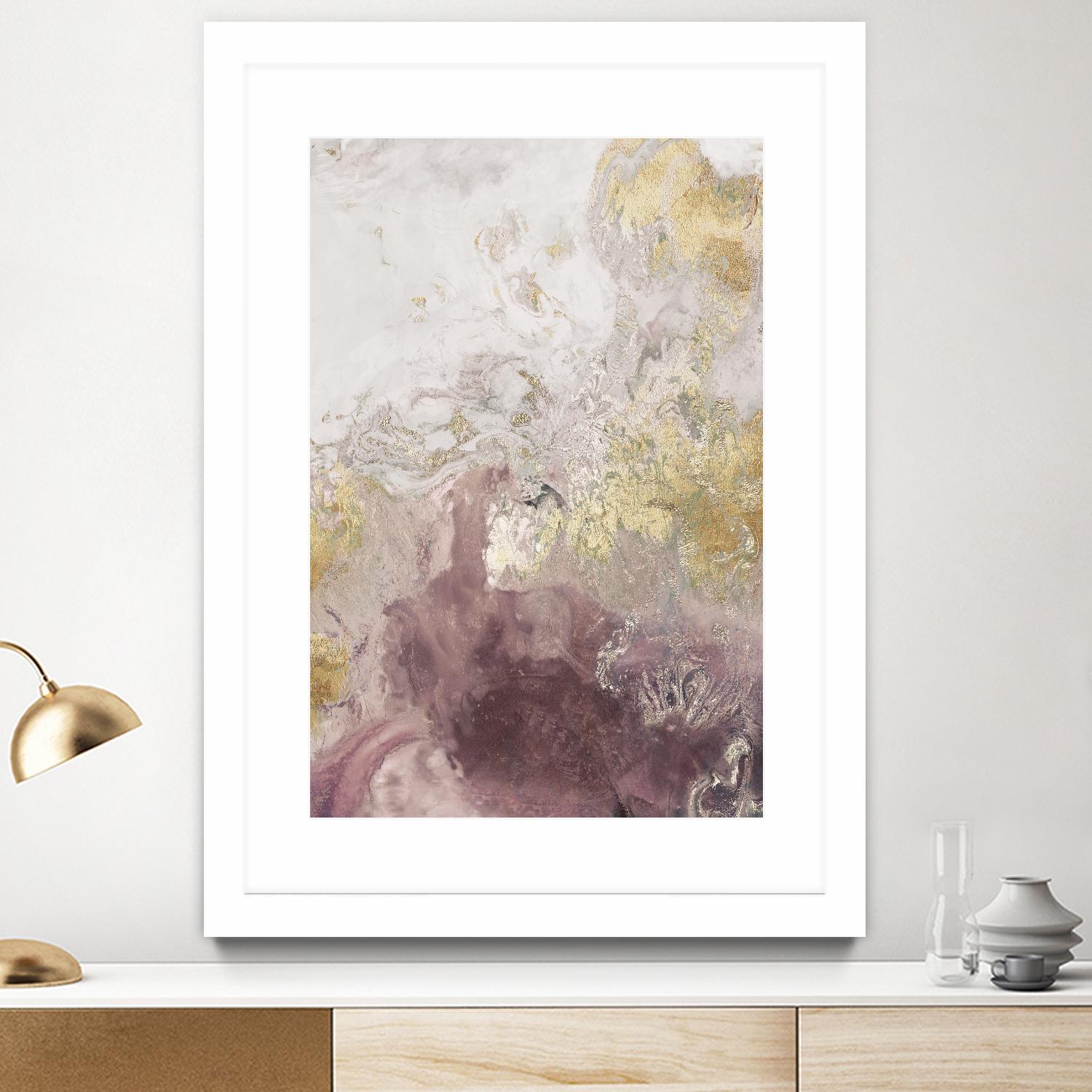Ocean Splash II Burgundy Version by PI Studio on GIANT ART - gold abstract