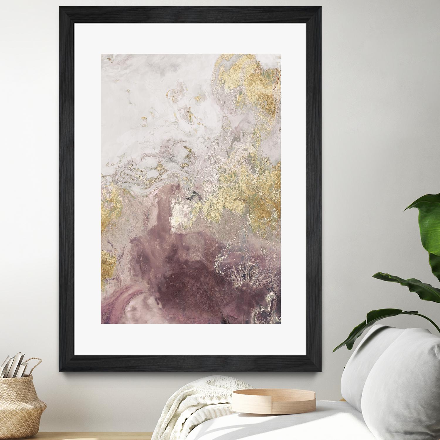 Ocean Splash II Burgundy Version by PI Studio on GIANT ART - gold abstract