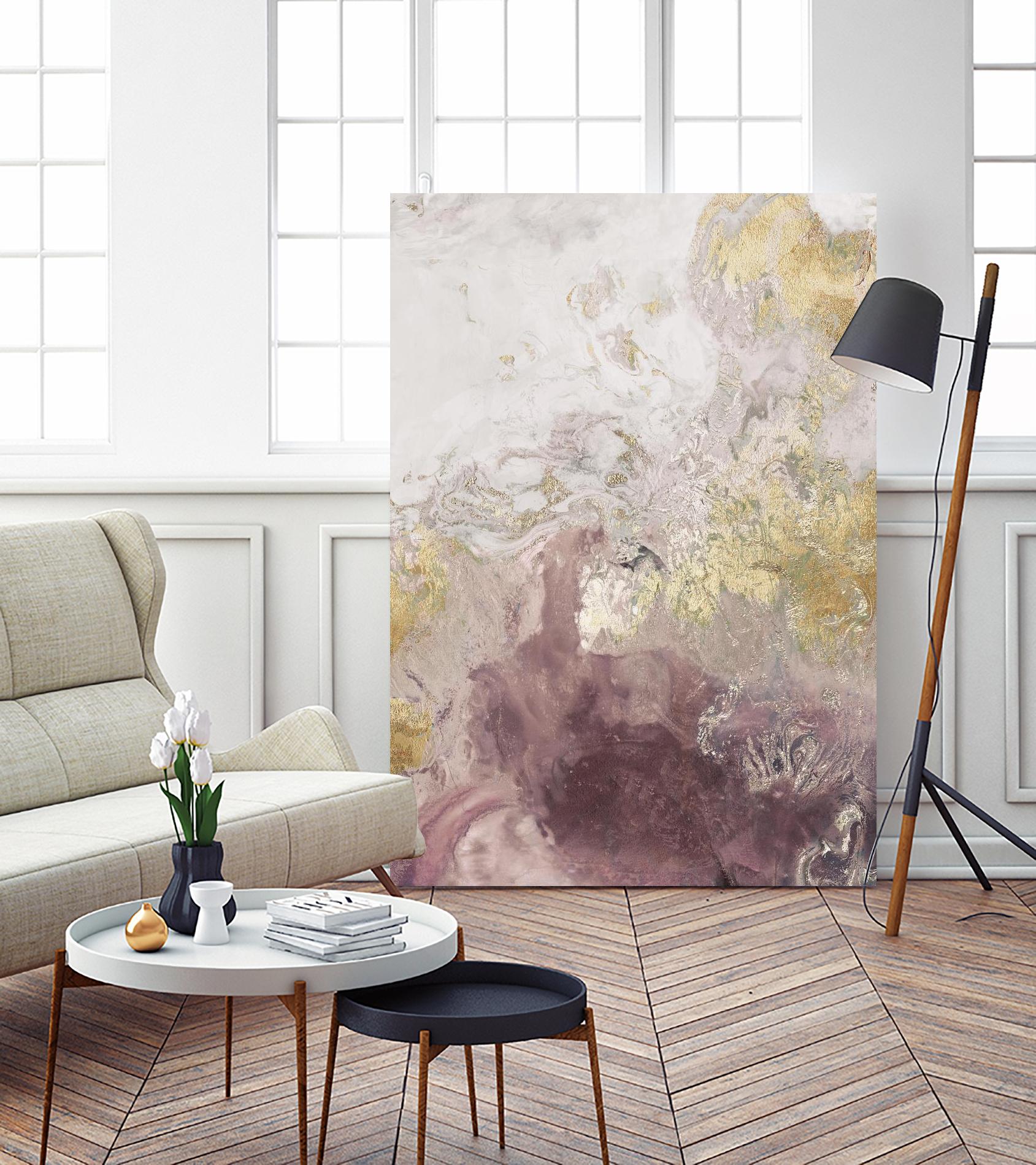 Ocean Splash II Burgundy Version by PI Studio on GIANT ART - gold abstract
