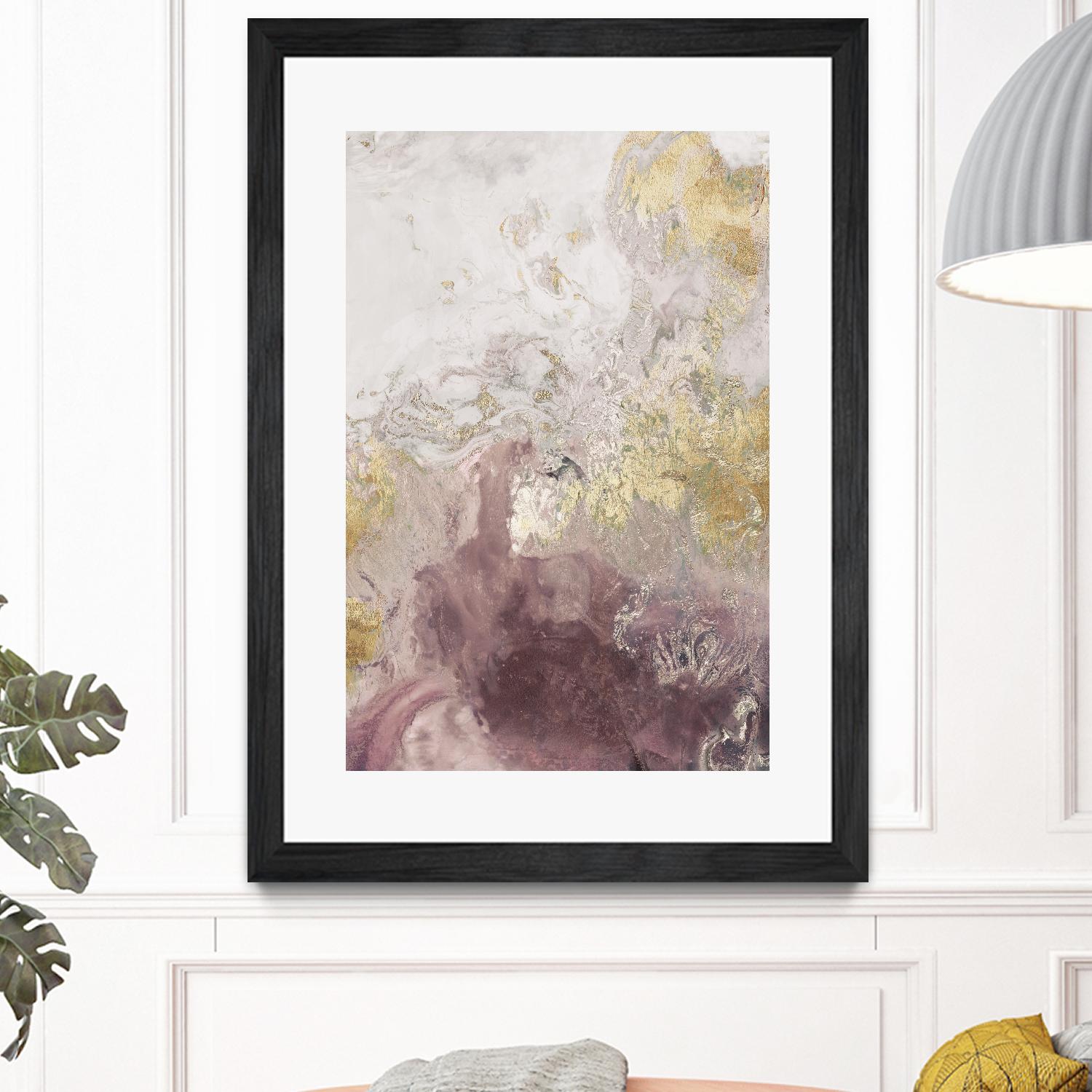 Ocean Splash II Burgundy Version by PI Studio on GIANT ART - gold abstract