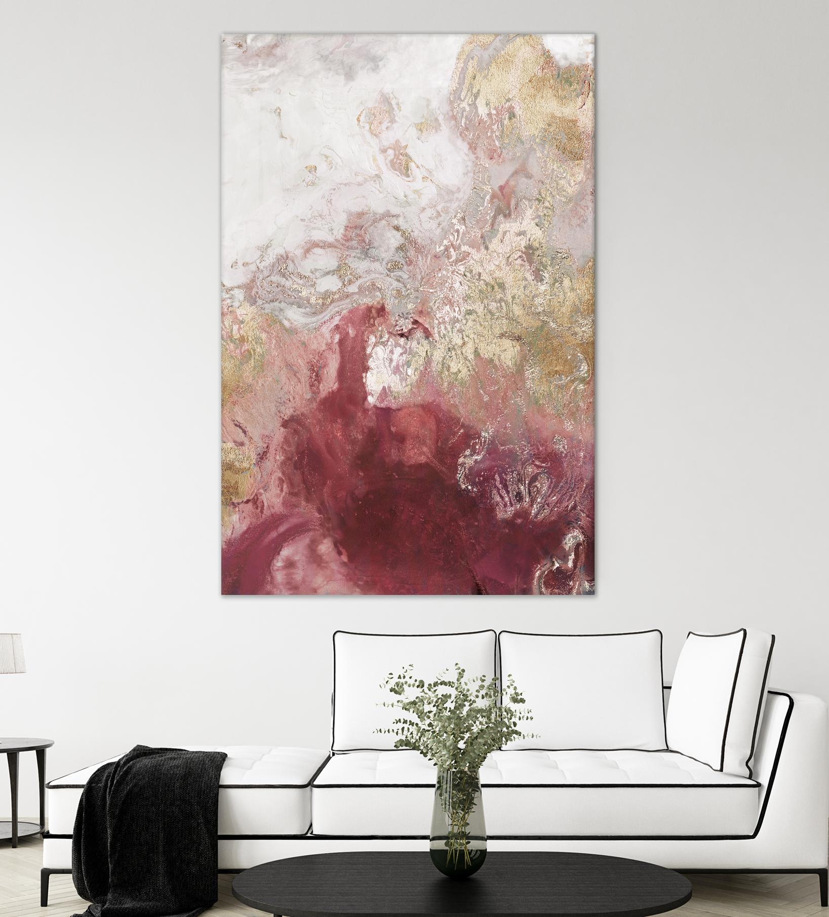 Ocean Splash II Crimson Version by PI Studio on GIANT ART - gold abstract