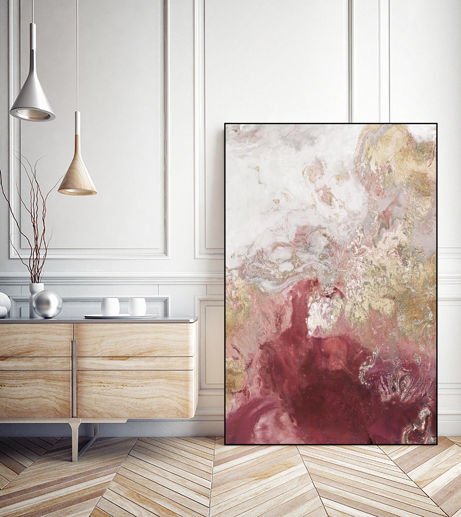 Ocean Splash II Crimson Version by PI Studio on GIANT ART - gold abstract