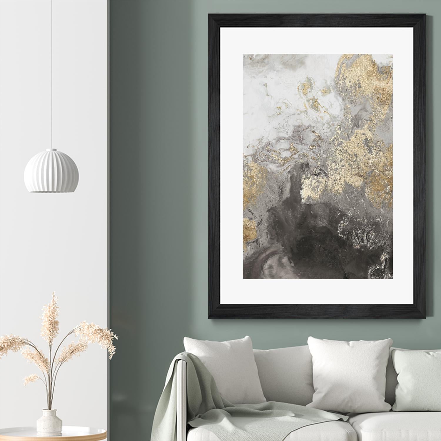 Ocean Splash II Grey Version by PI Studio on GIANT ART - gold abstract