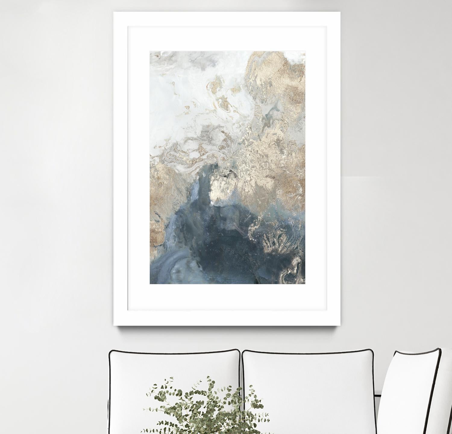 Ocean Splash II Indigo Version by PI Studio on GIANT ART - gold abstract