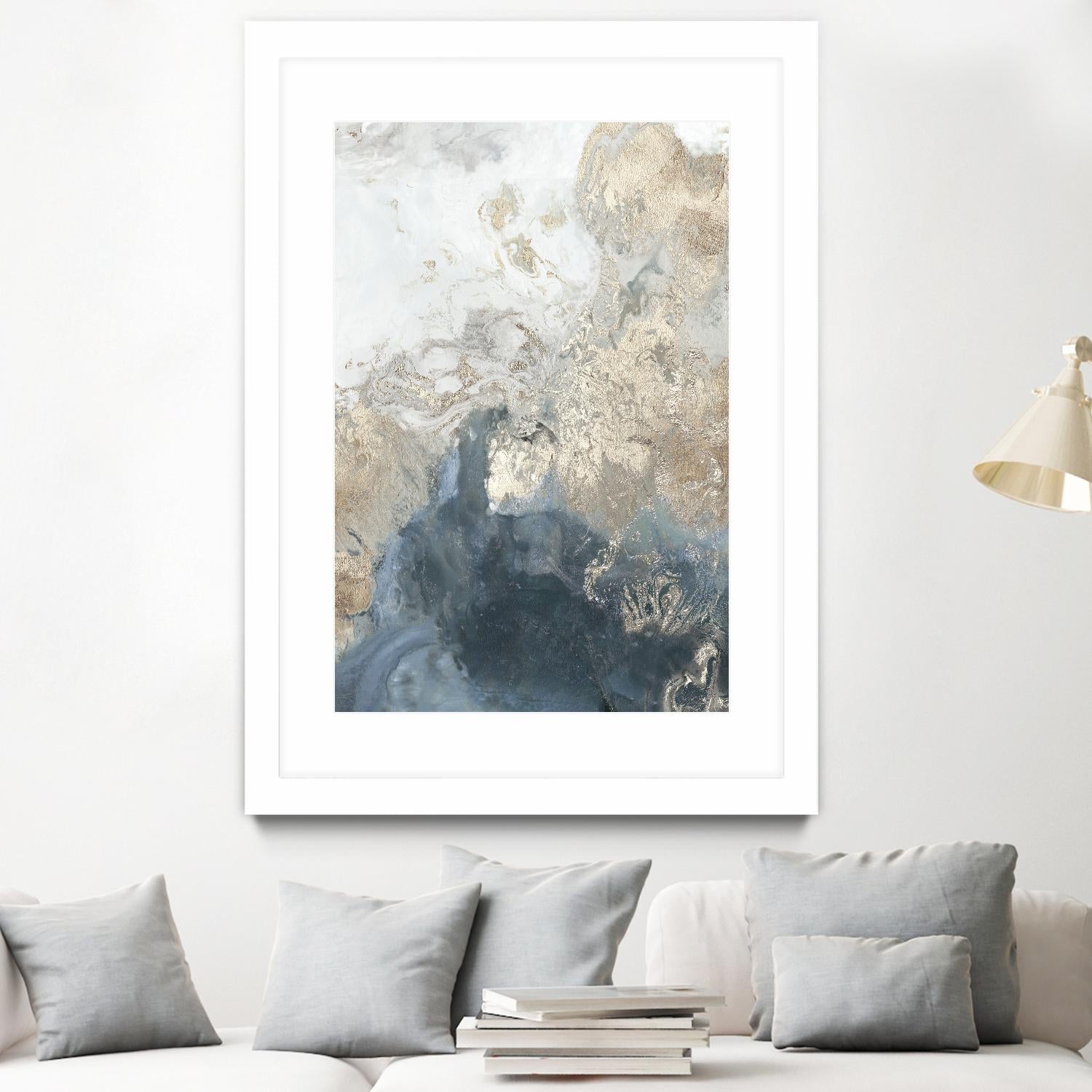 Ocean Splash II Indigo Version by PI Studio on GIANT ART - gold abstract