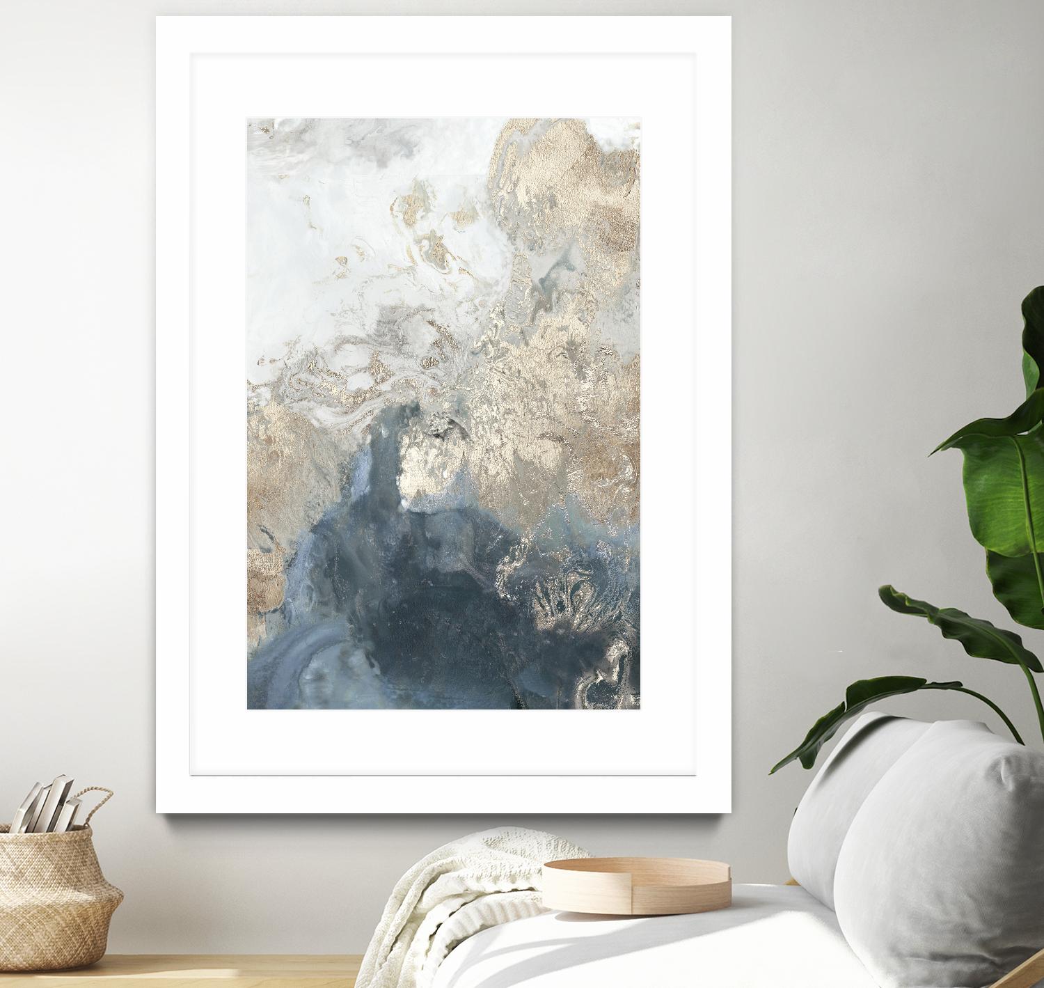 Ocean Splash II Indigo Version by PI Studio on GIANT ART - gold abstract