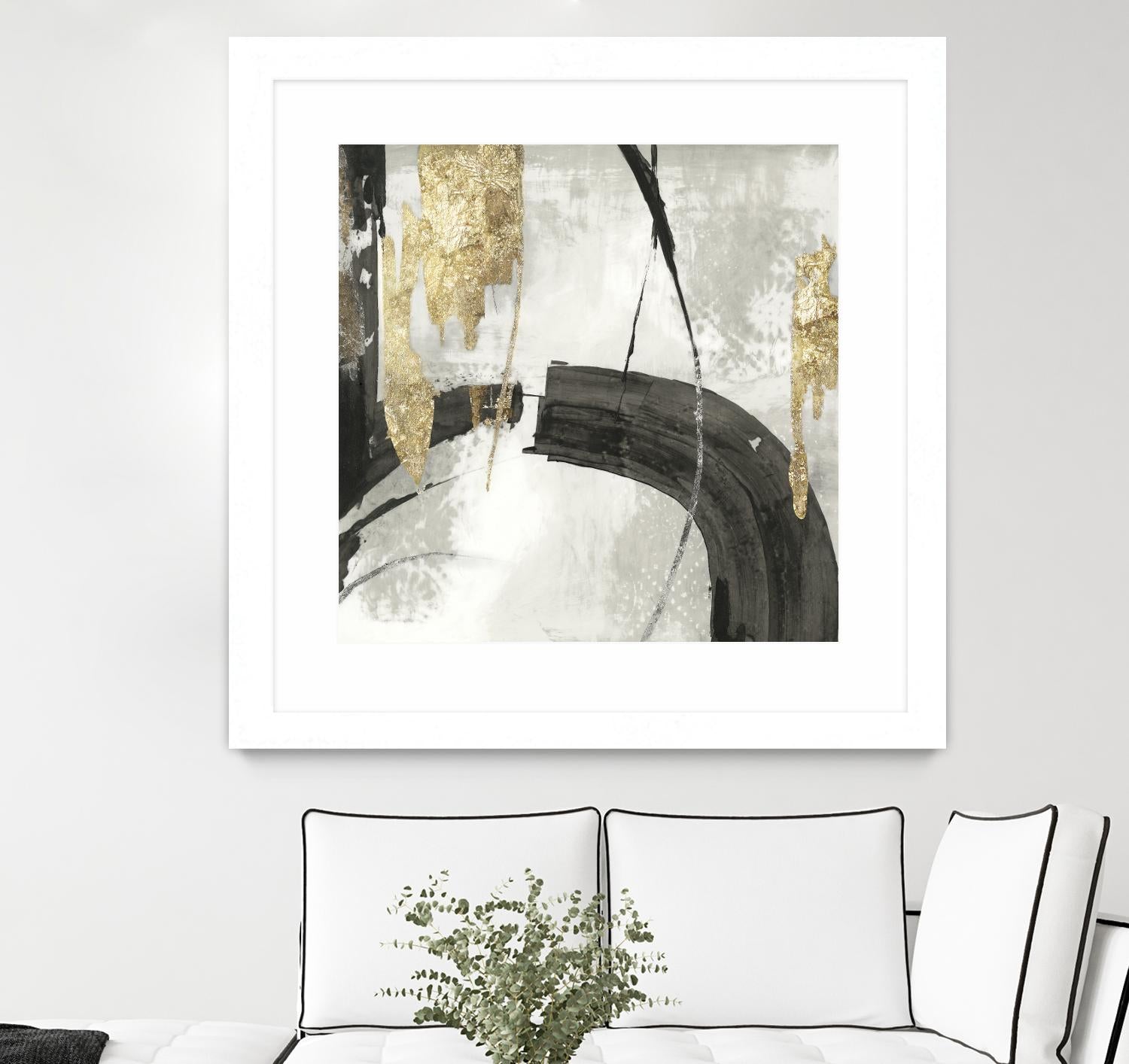 Black Ink I Gold Version by PI Studio on GIANT ART - black abstract