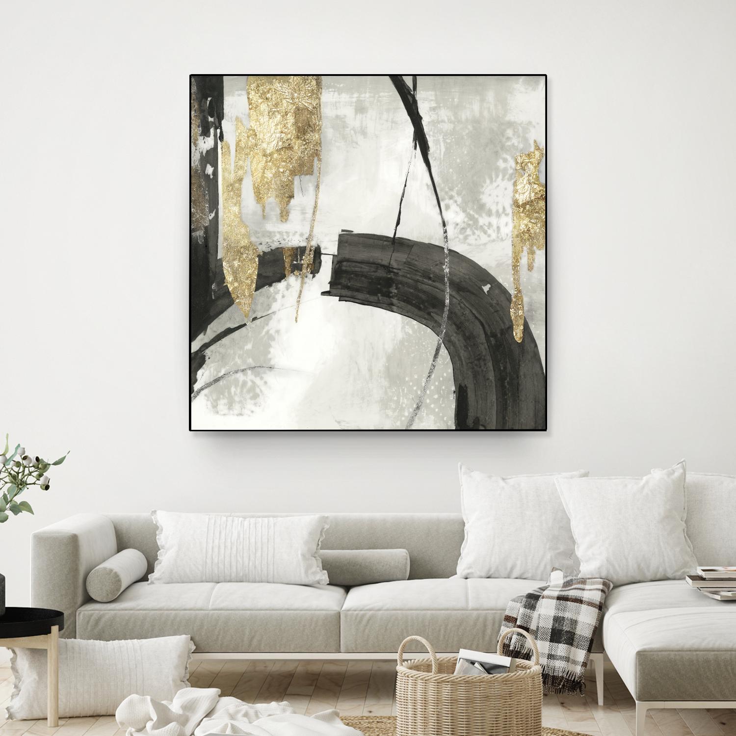 Black Ink I Gold Version by PI Studio on GIANT ART - black abstract