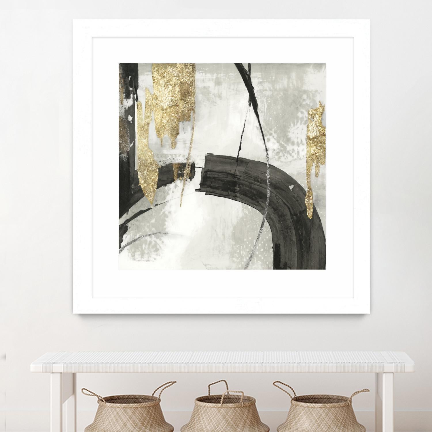 Black Ink I Gold Version by PI Studio on GIANT ART - black abstract