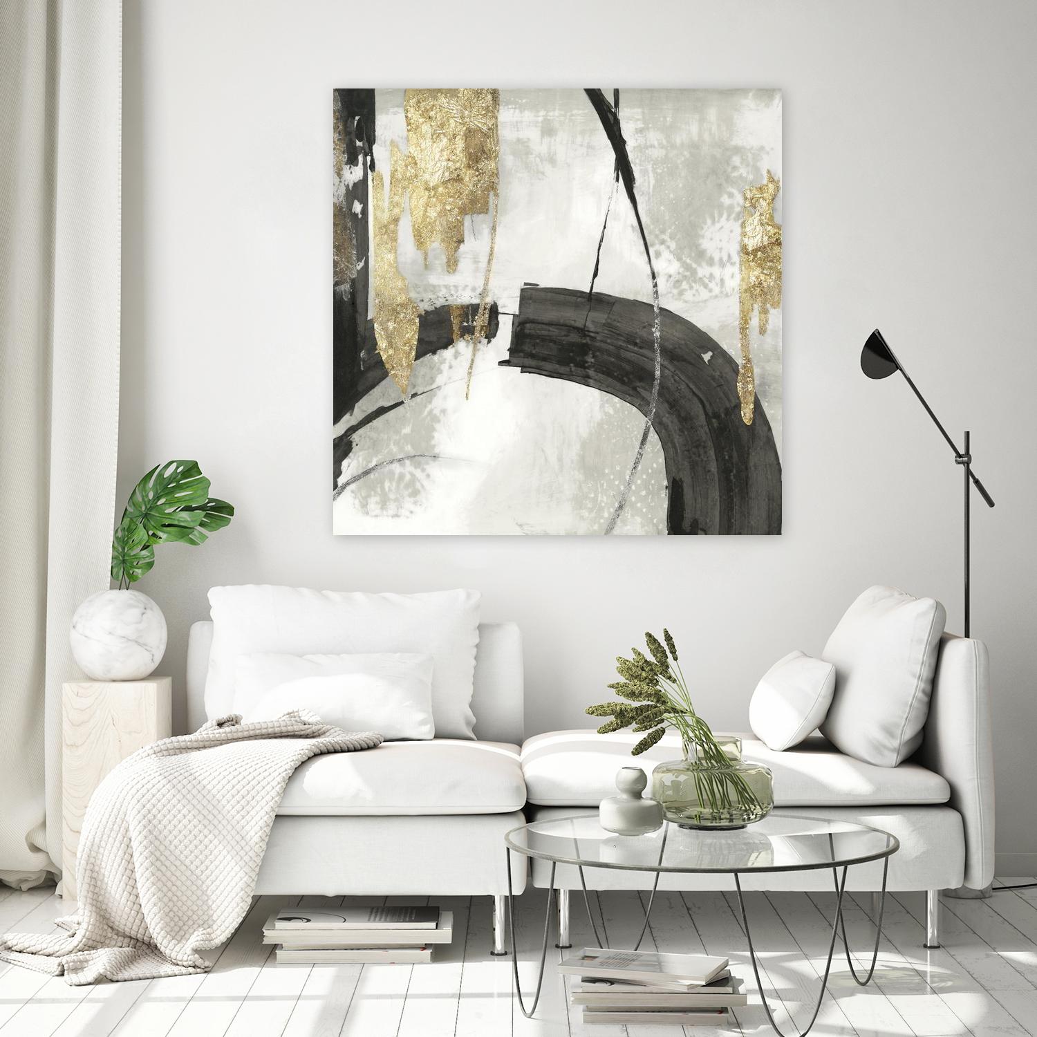 Black Ink I Gold Version by PI Studio on GIANT ART - black abstract