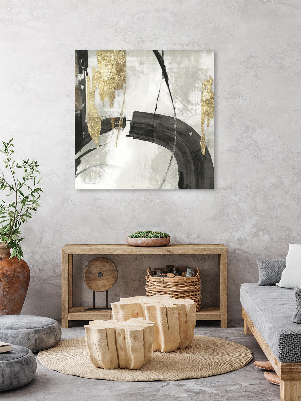 Black Ink I Gold Version by PI Studio on GIANT ART - black abstract