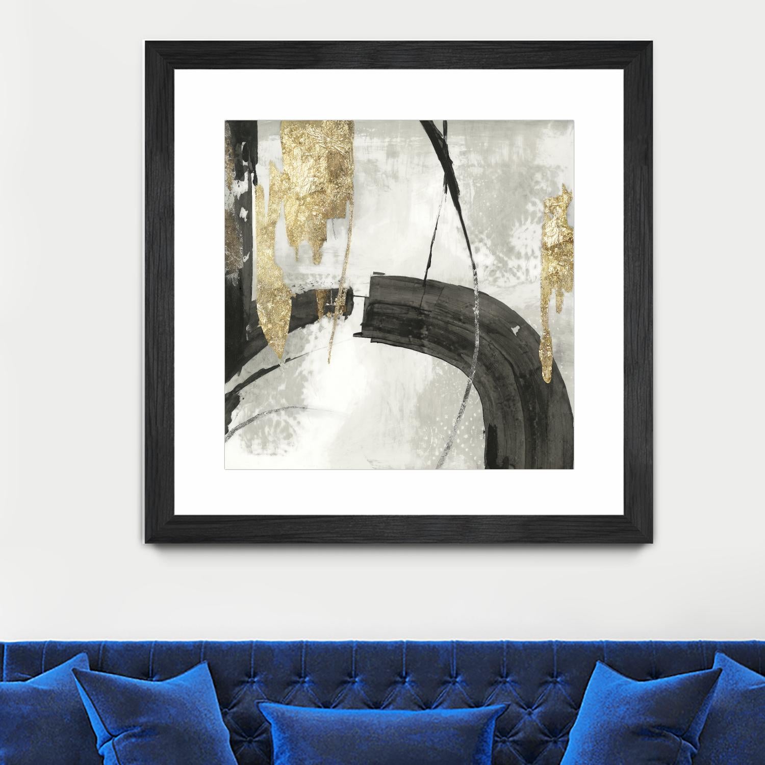 Black Ink I Gold Version by PI Studio on GIANT ART - black abstract