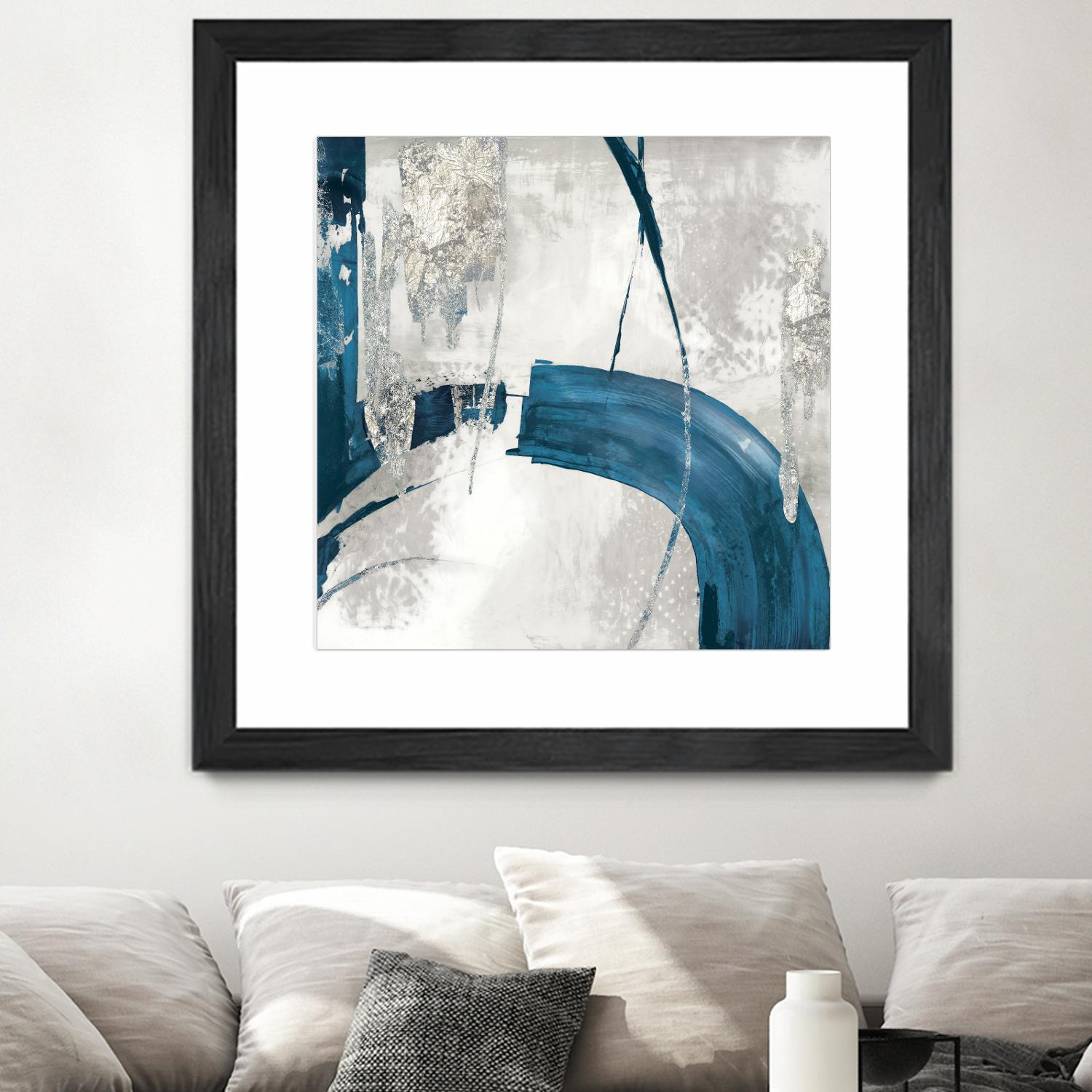 Black Ink I Indigo Version by PI Studio on GIANT ART - blue abstract