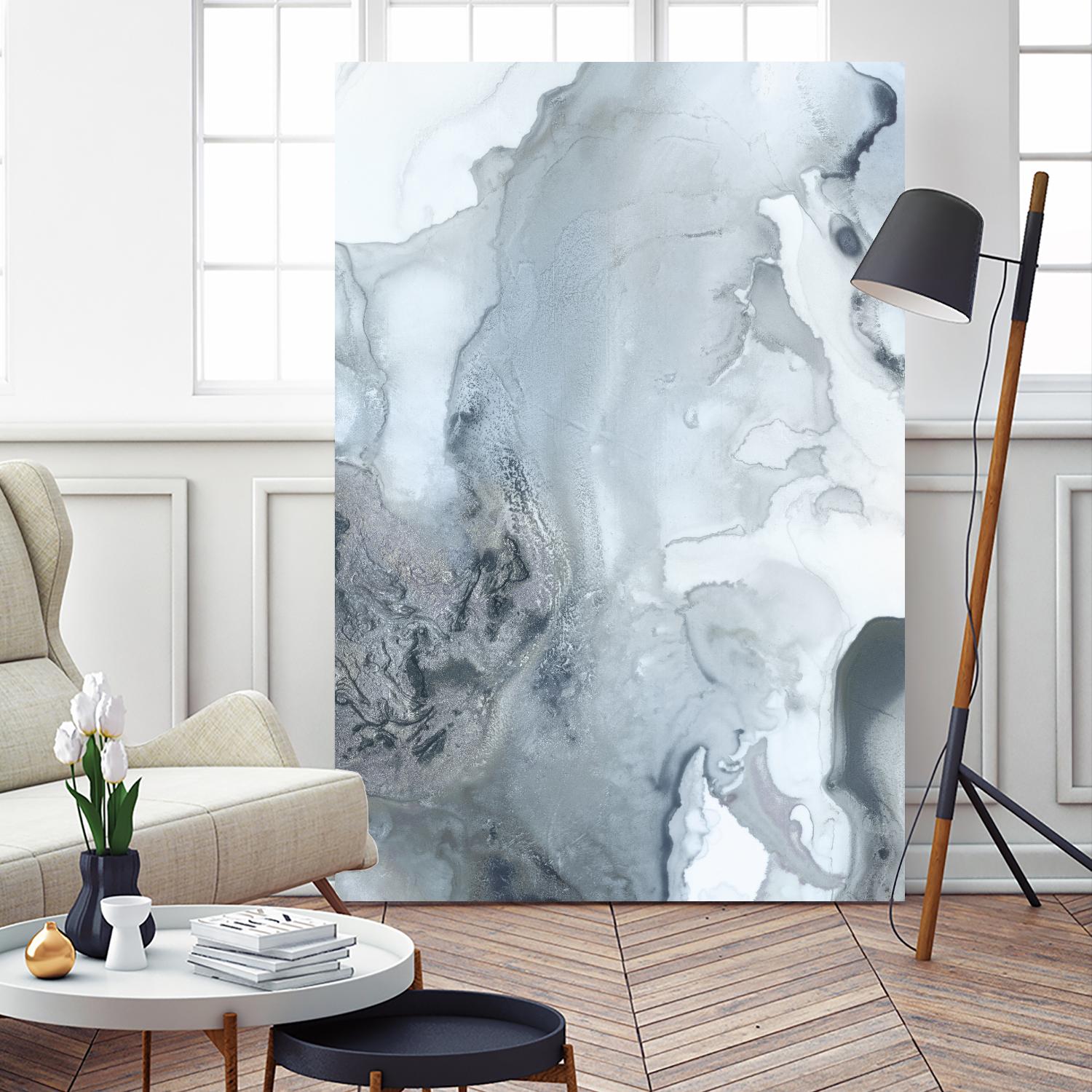 Mint Bubbles III Indigo Version by PI Studio on GIANT ART - white abstract