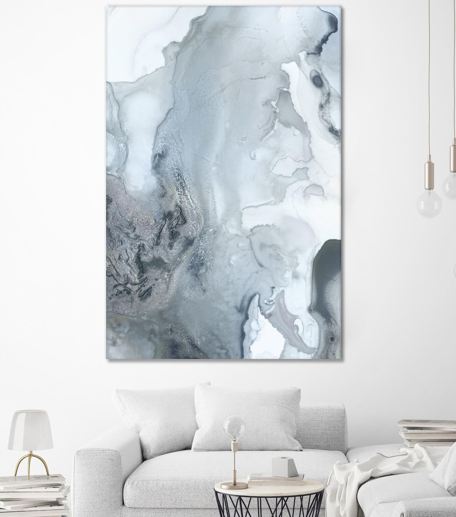 Mint Bubbles III Indigo Version by PI Studio on GIANT ART - white abstract