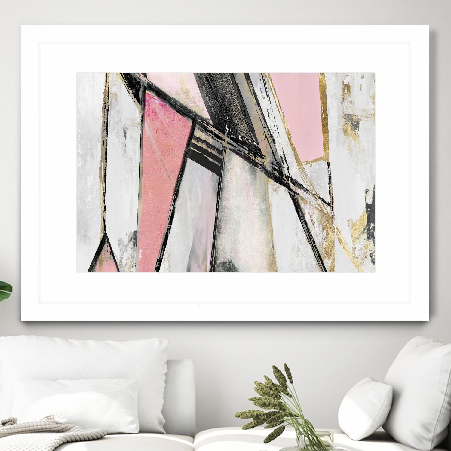 Warm Geometric I Blush Version by PI Studio on GIANT ART - pink abstract