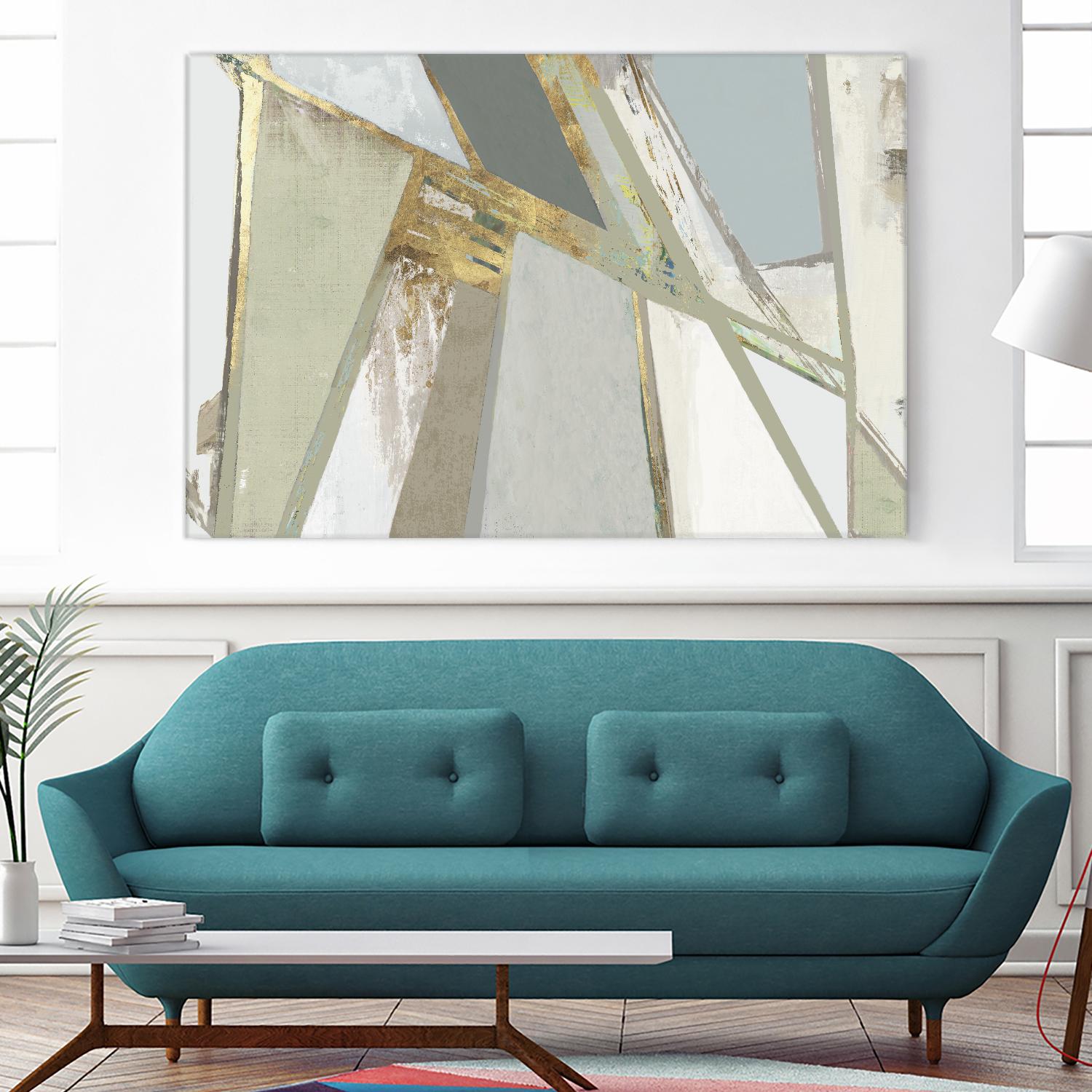 Warm Geometric I Neutral Version by PI Studio on GIANT ART - gold abstract