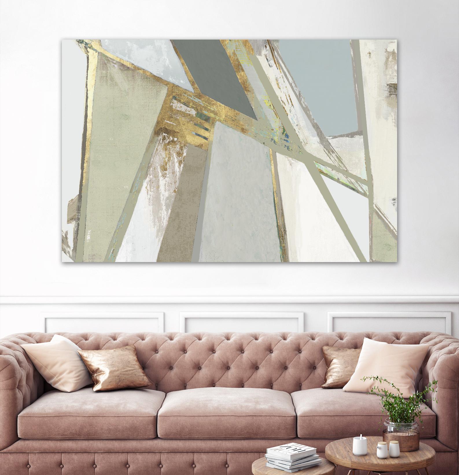 Warm Geometric I Neutral Version by PI Studio on GIANT ART - gold abstract