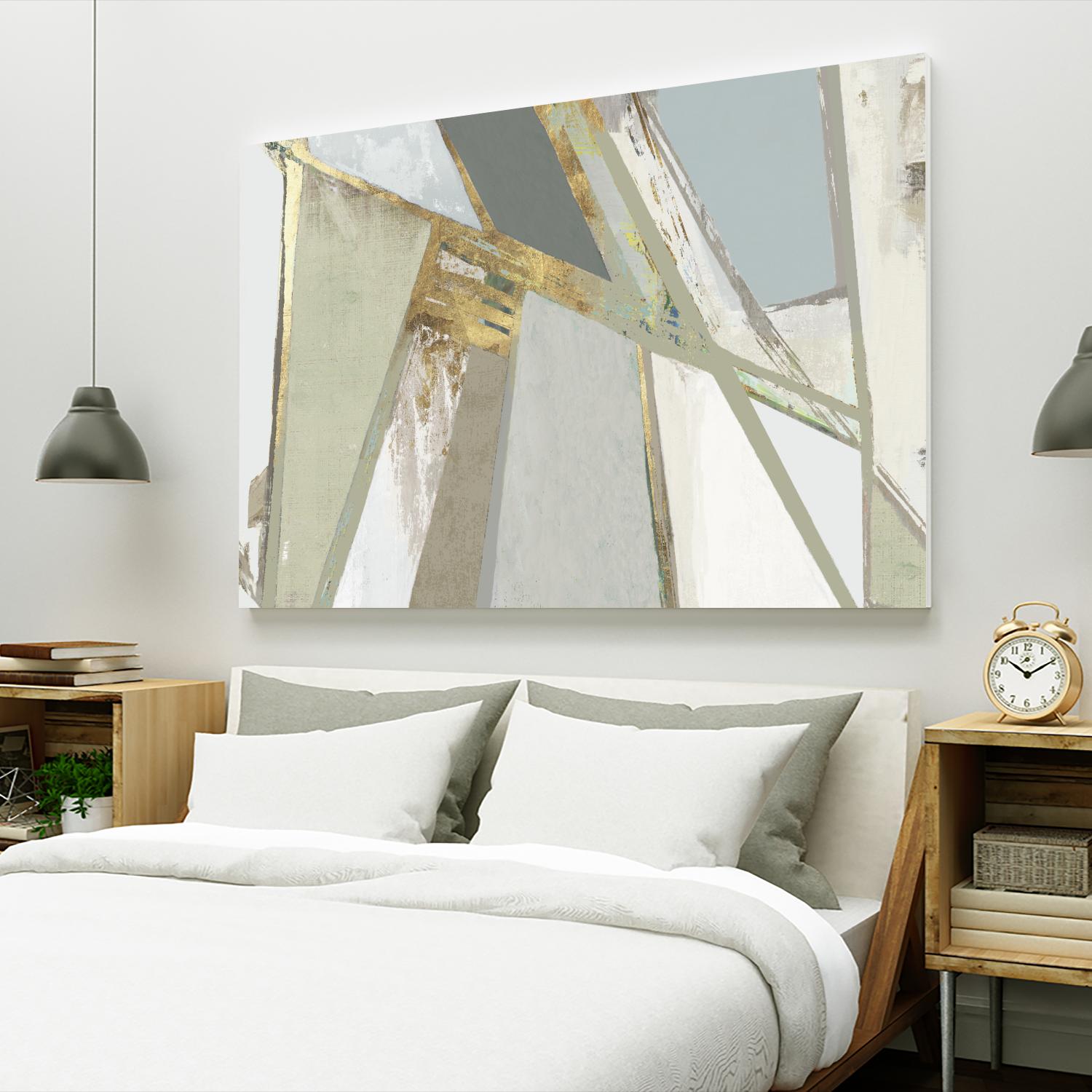 Warm Geometric I Neutral Version by PI Studio on GIANT ART - gold abstract