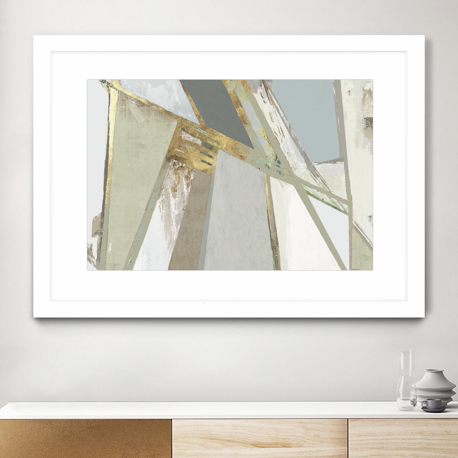 Warm Geometric I Neutral Version by PI Studio on GIANT ART - gold abstract