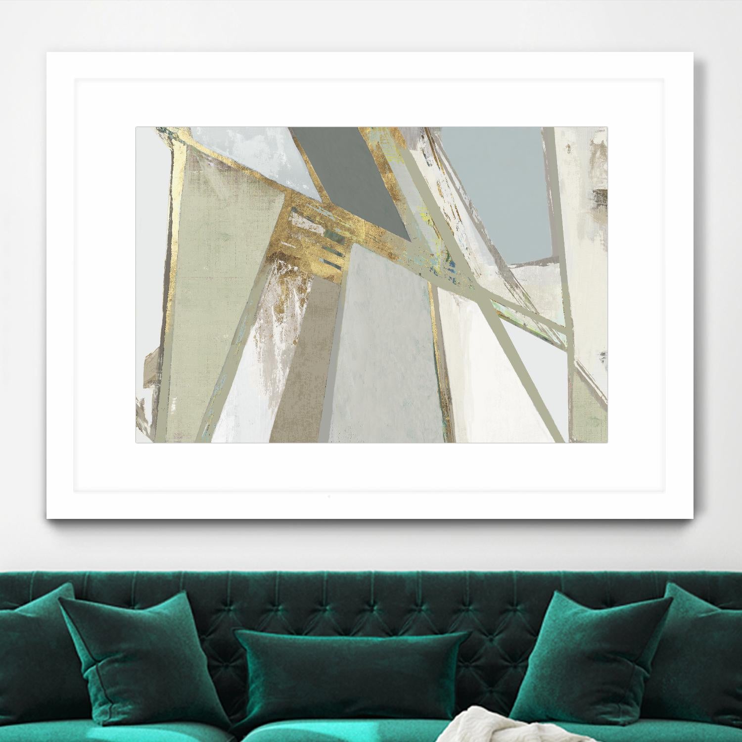 Warm Geometric I Neutral Version by PI Studio on GIANT ART - gold abstract