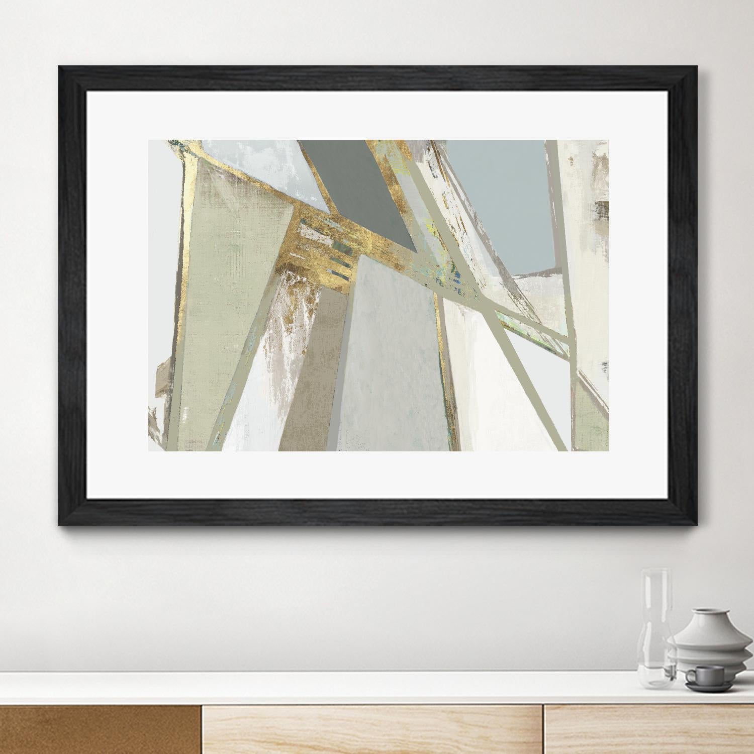 Warm Geometric I Neutral Version by PI Studio on GIANT ART - gold abstract