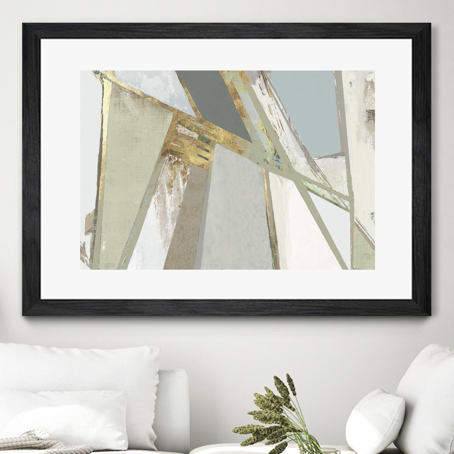 Warm Geometric I Neutral Version by PI Studio on GIANT ART - gold abstract