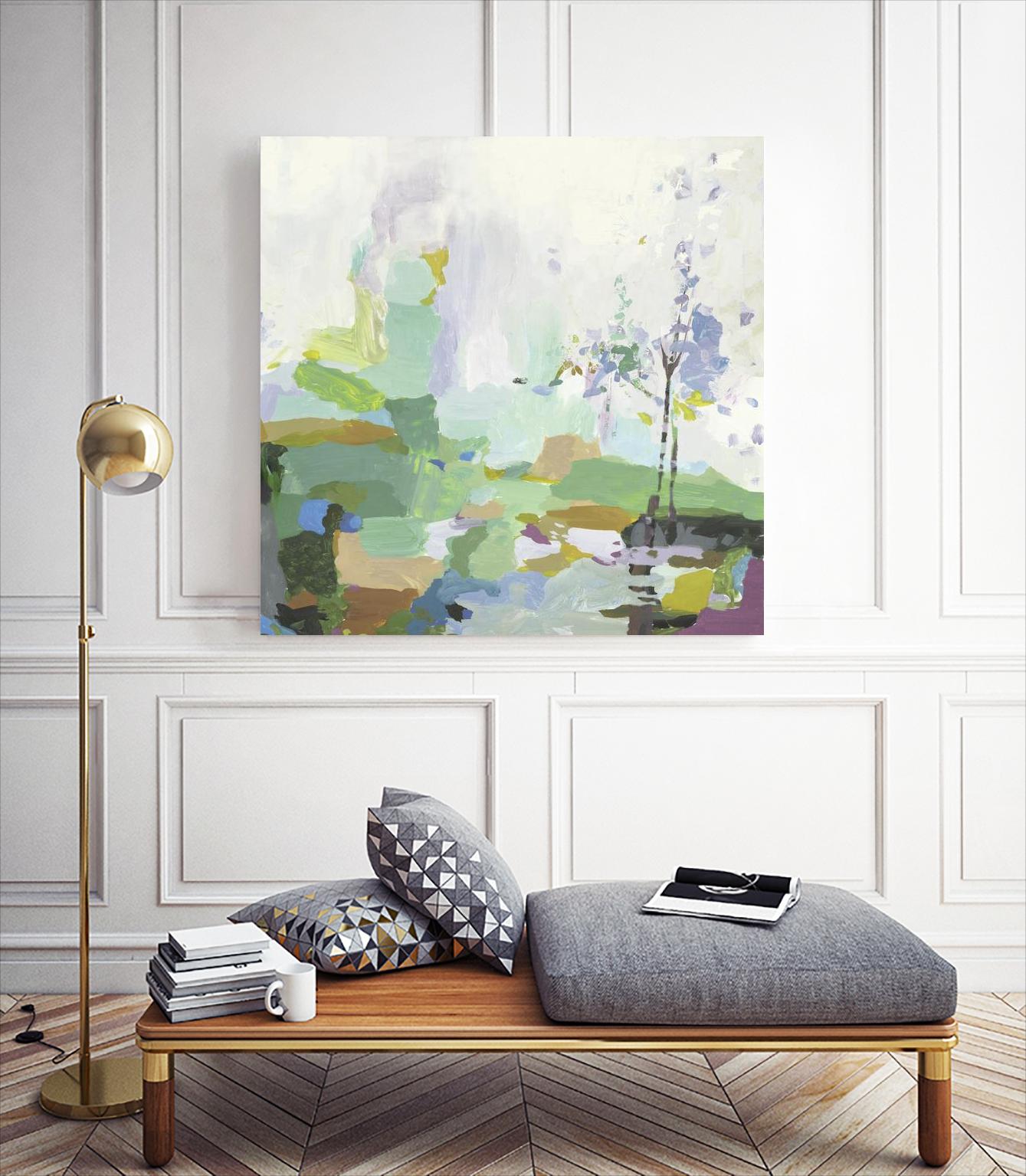 Single tree by PI Studio on GIANT ART - green abstract