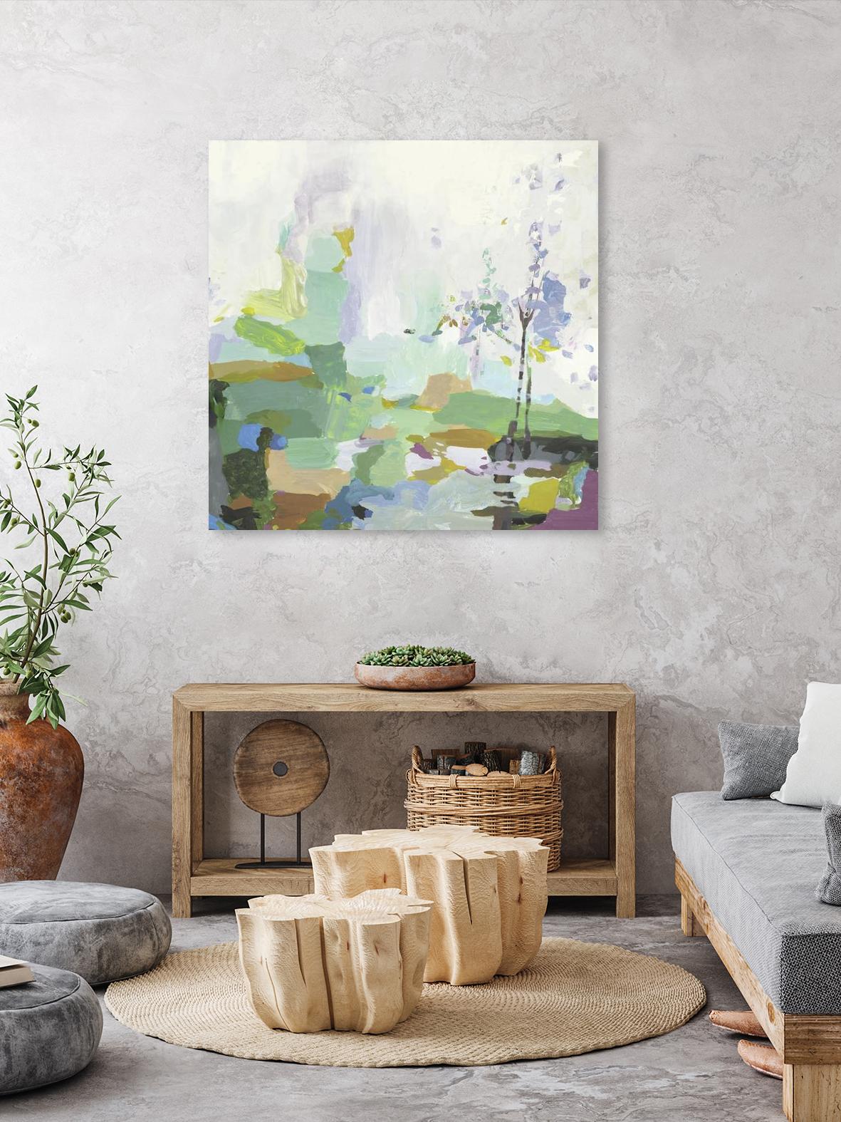 Single tree by PI Studio on GIANT ART - green abstract