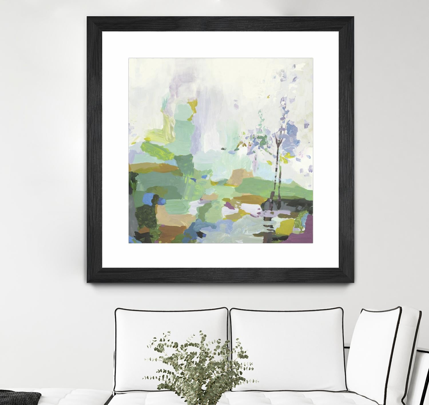 Single tree by PI Studio on GIANT ART - green abstract