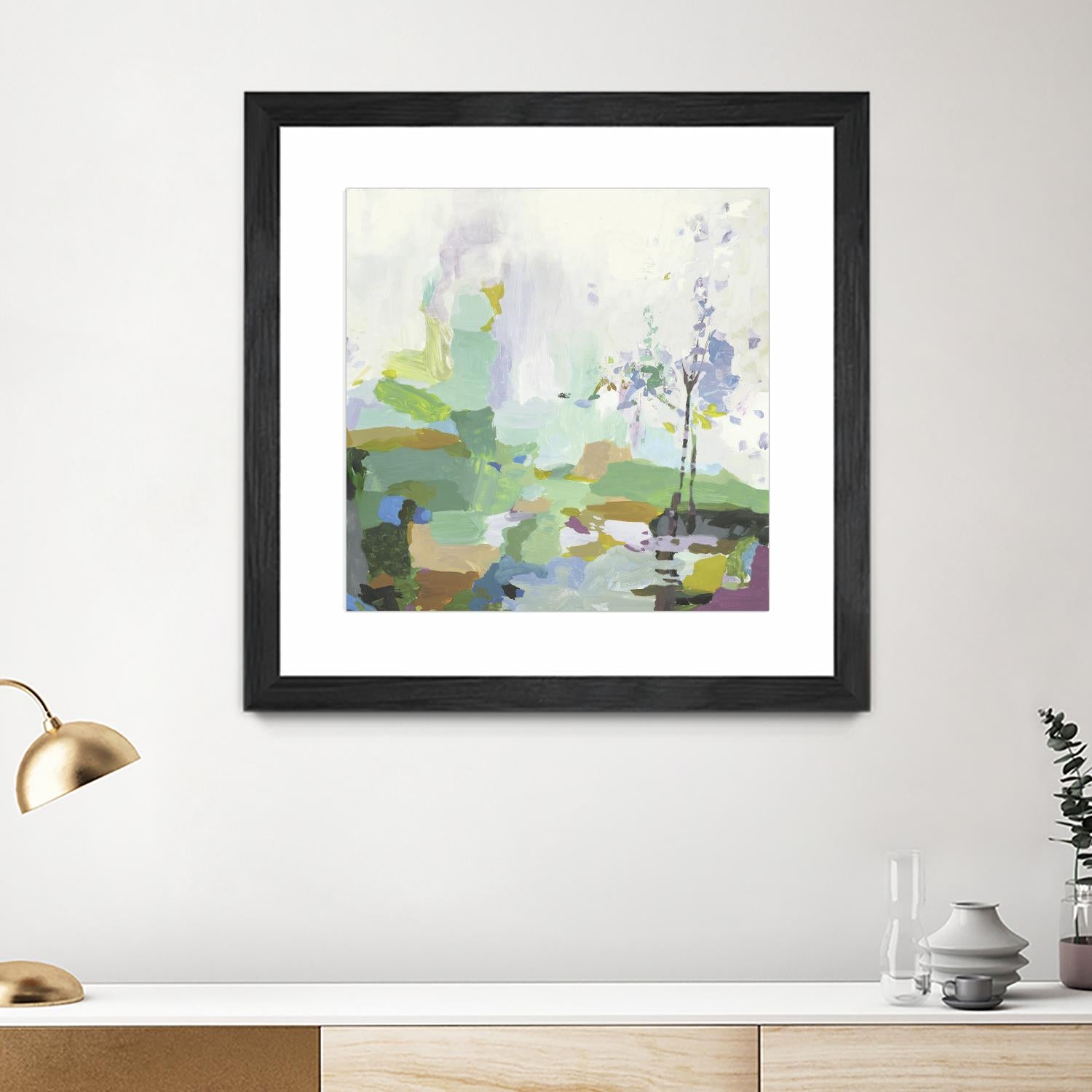 Single tree by PI Studio on GIANT ART - green abstract