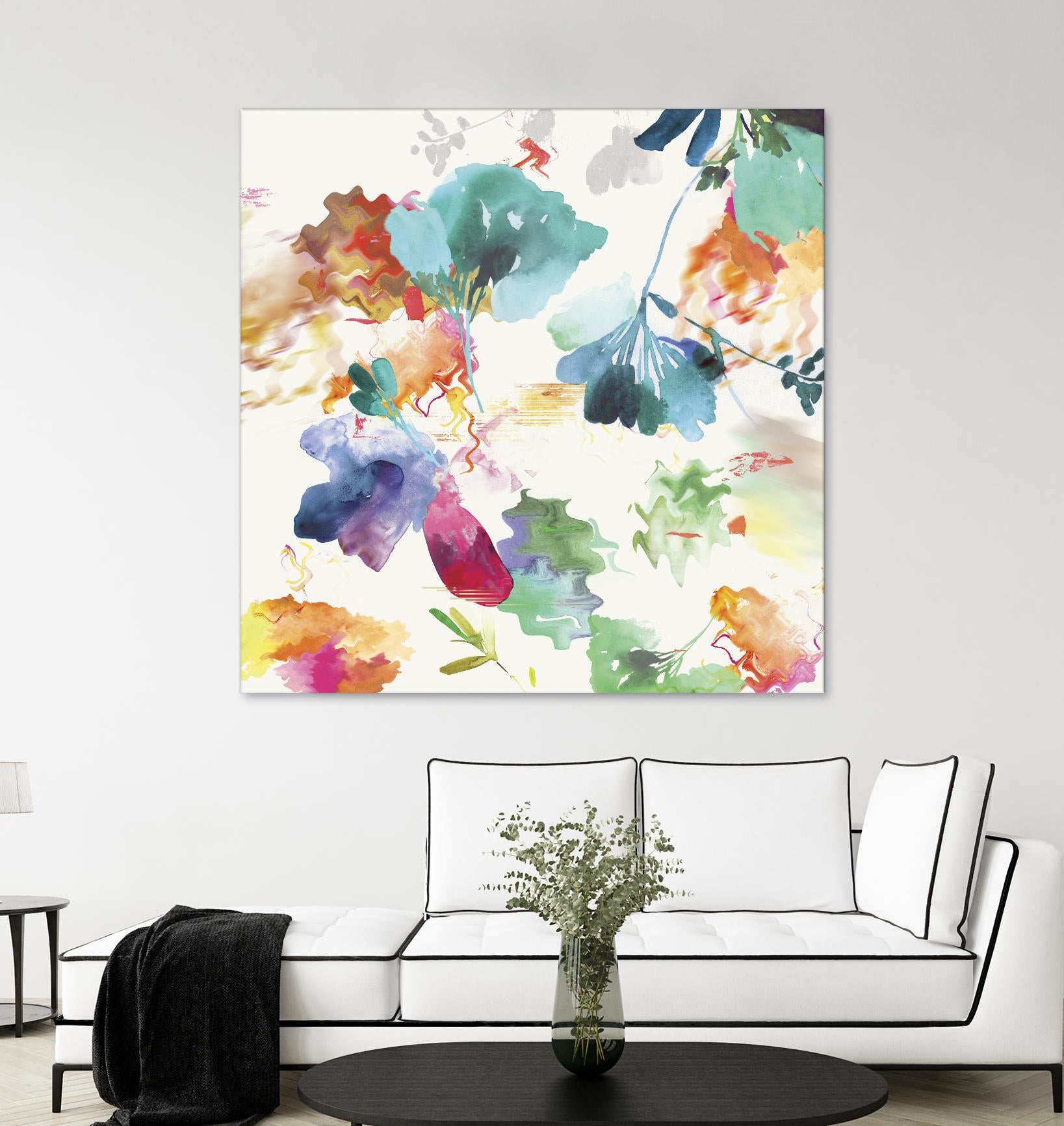 Glitchy Floral I by PI Studio on GIANT ART - blue abstract