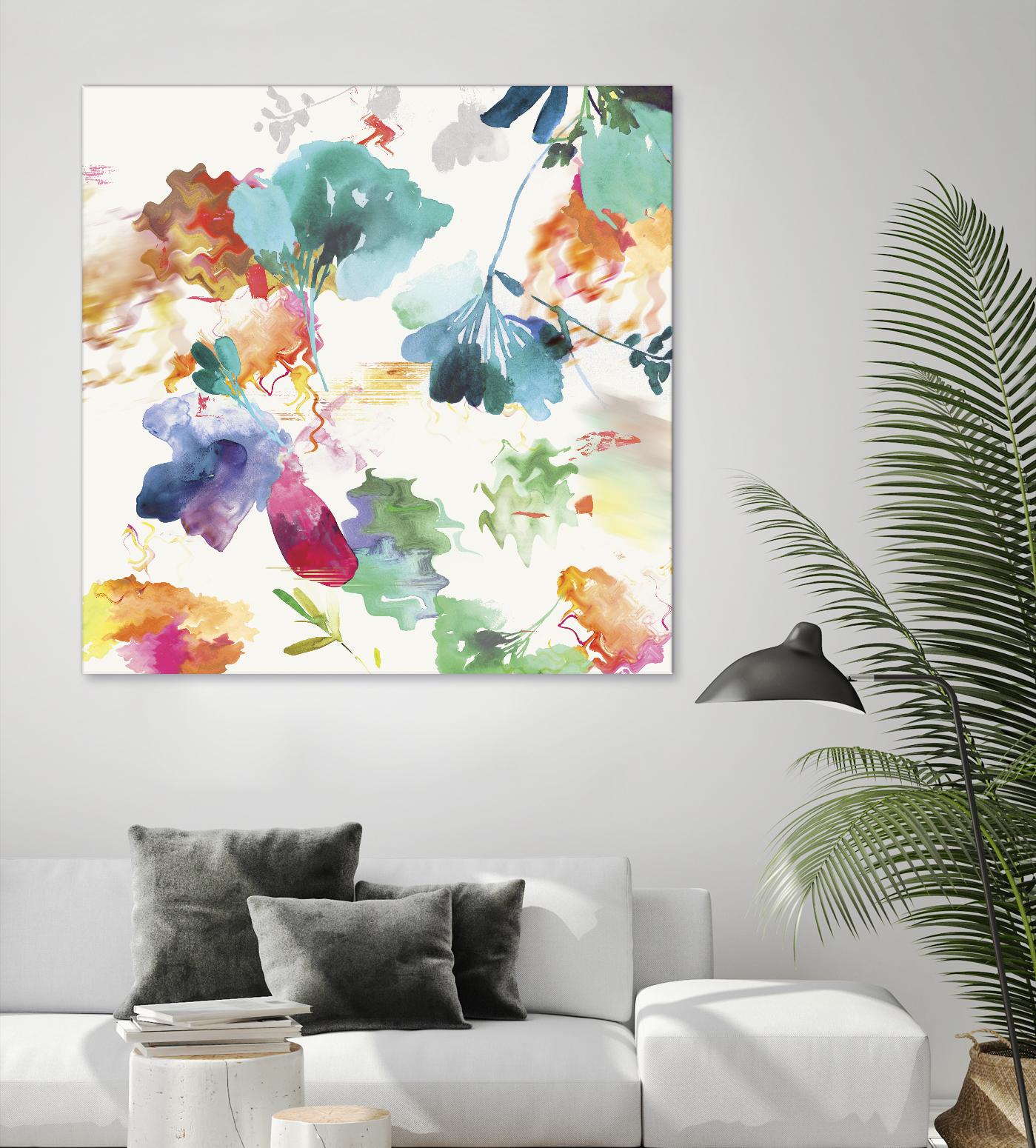 Glitchy Floral I by PI Studio on GIANT ART - blue abstract