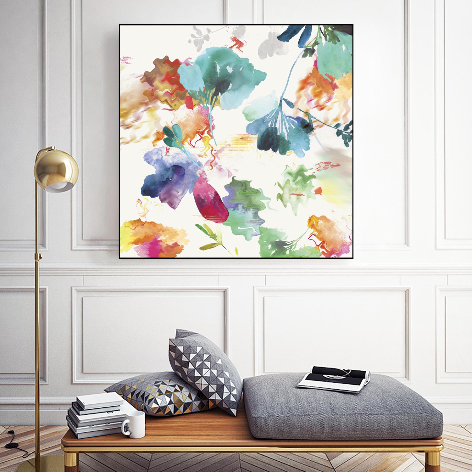 Glitchy Floral I by PI Studio on GIANT ART - blue abstract