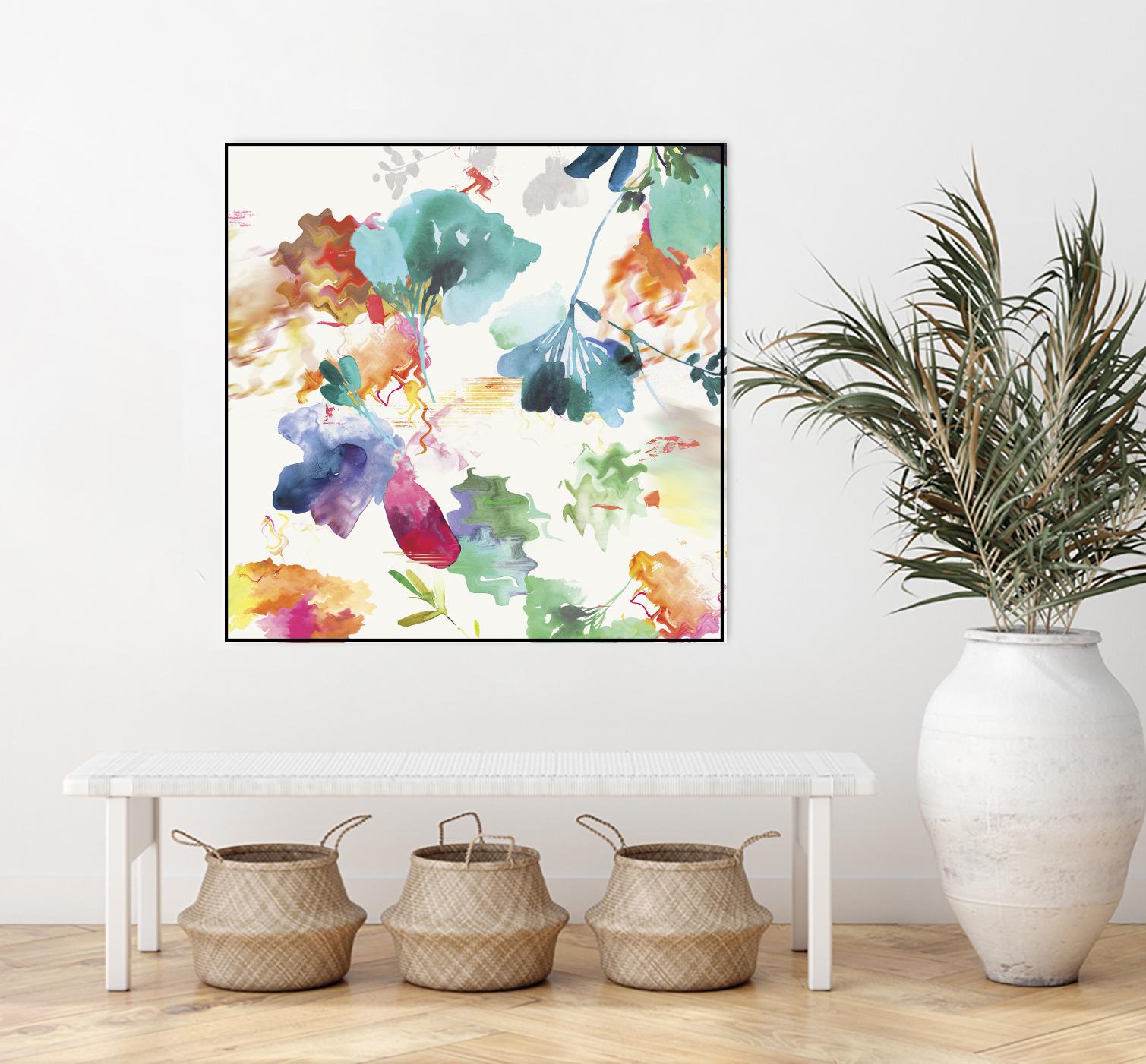 Glitchy Floral I by PI Studio on GIANT ART - blue abstract