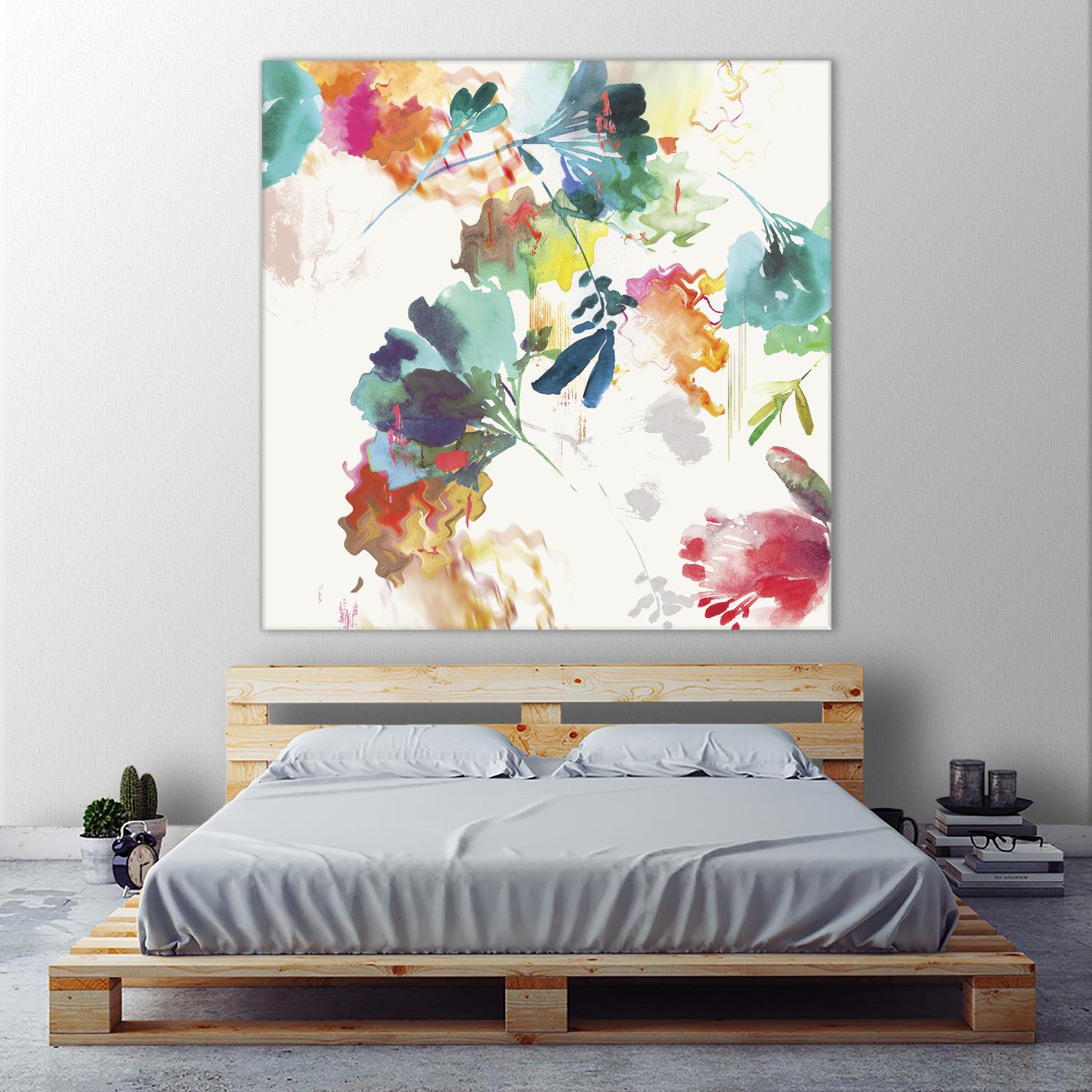 Glitchy Floral II by PI Studio on GIANT ART - blue abstract