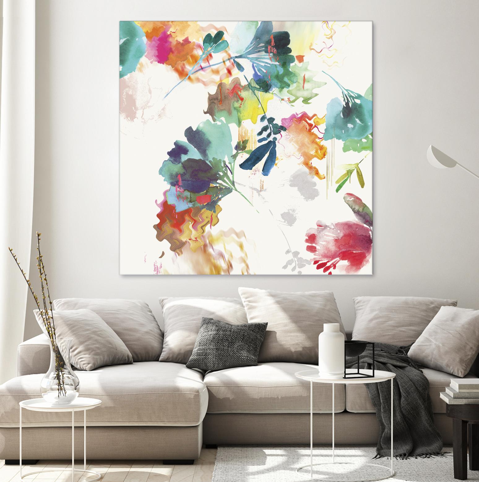 Glitchy Floral II by PI Studio on GIANT ART - blue abstract