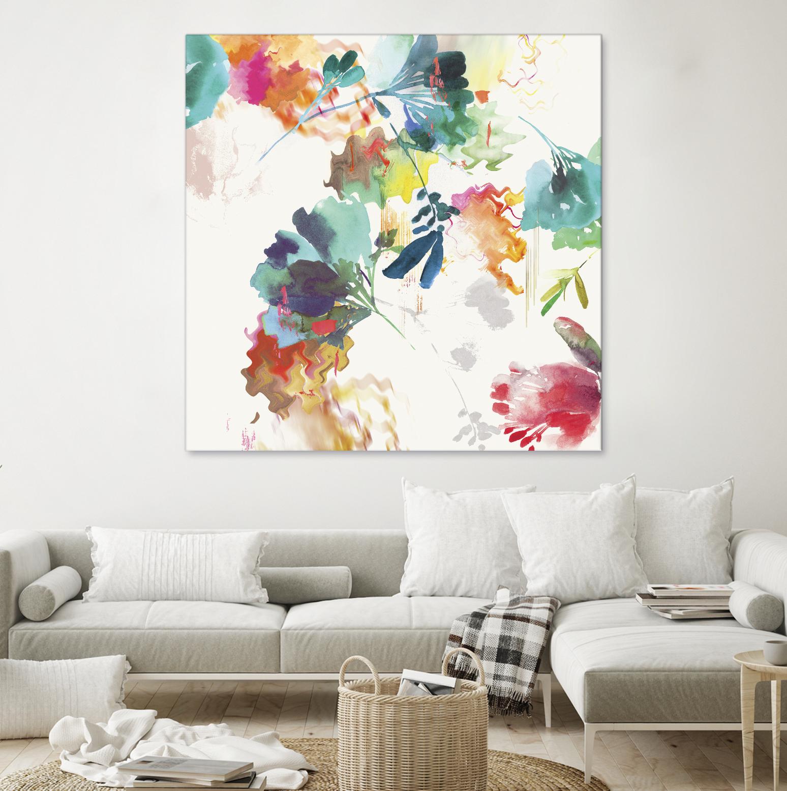 Glitchy Floral II by PI Studio on GIANT ART - blue abstract