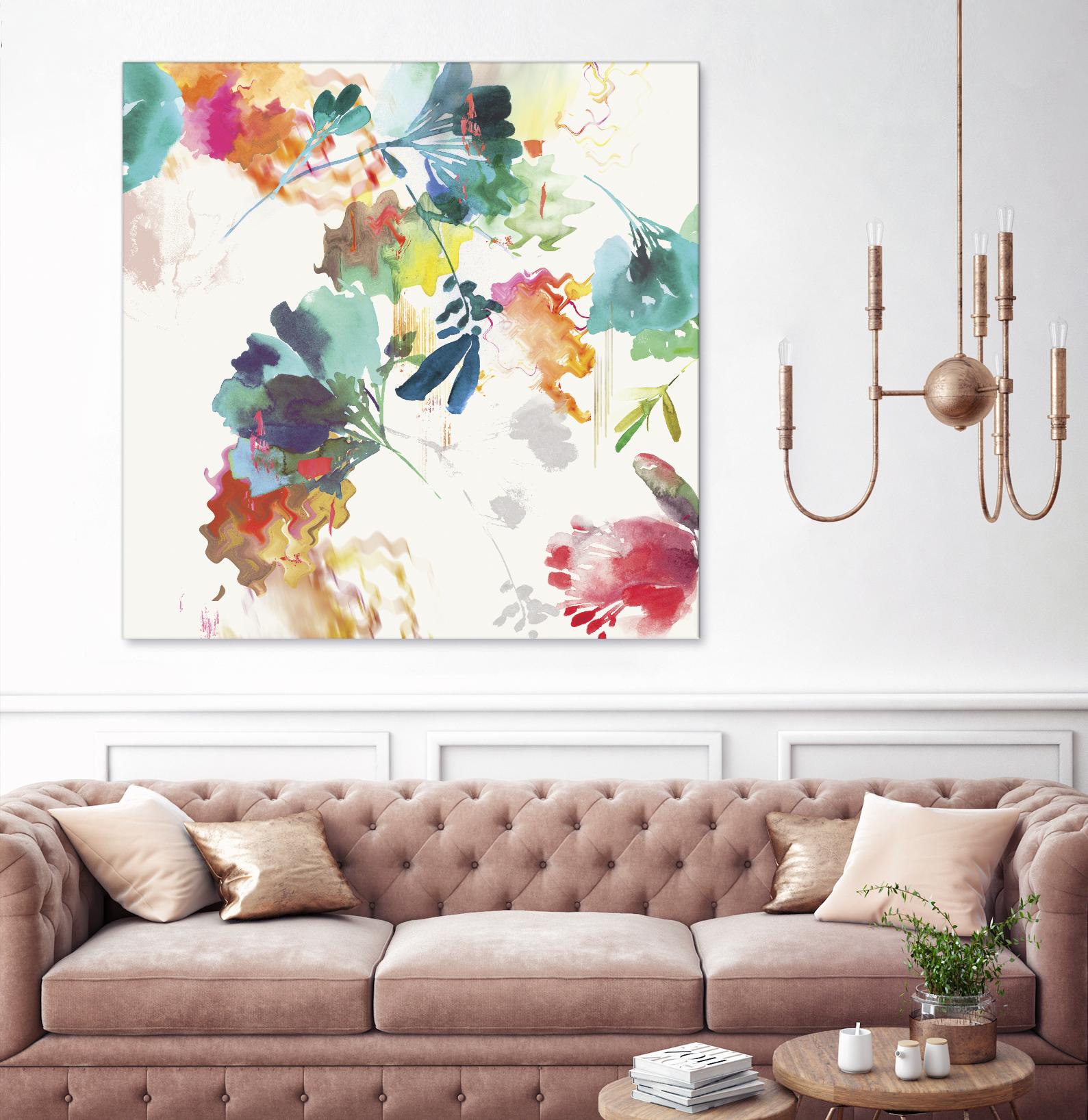 Glitchy Floral II by PI Studio on GIANT ART - blue abstract