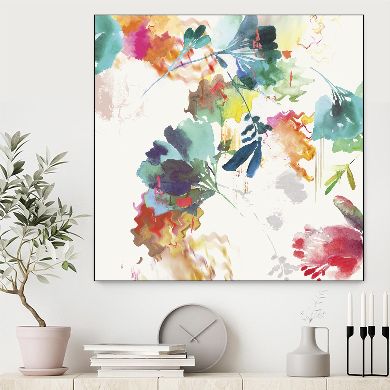 Glitchy Floral II by PI Studio on GIANT ART - blue abstract