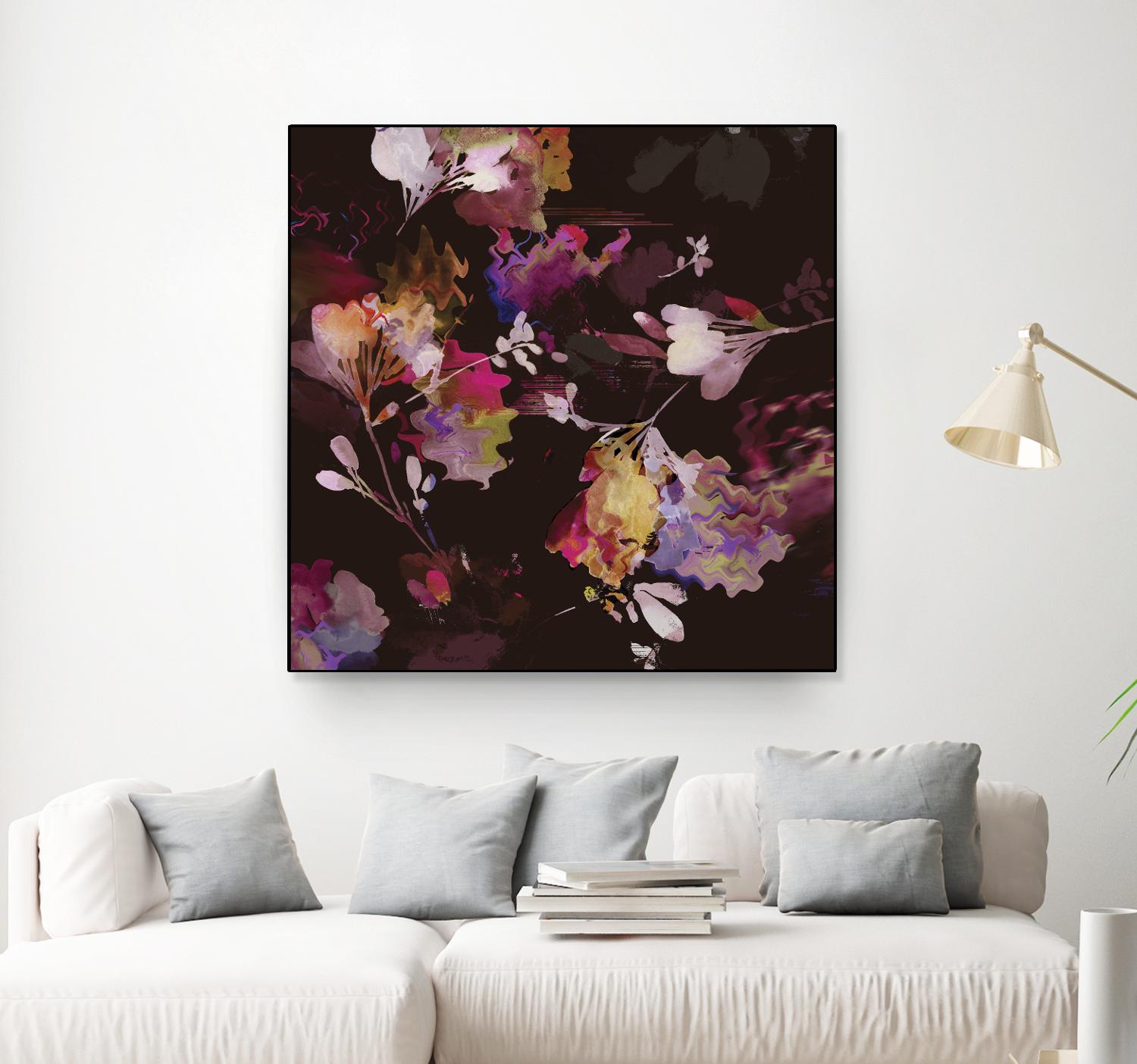 Glitchy Floral III by PI Studio on GIANT ART - pink abstract