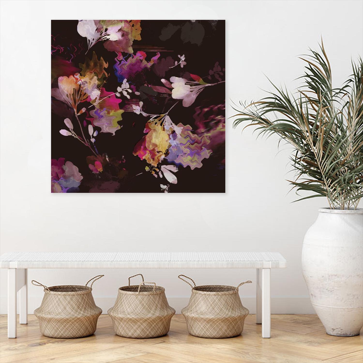 Glitchy Floral III by PI Studio on GIANT ART - pink abstract