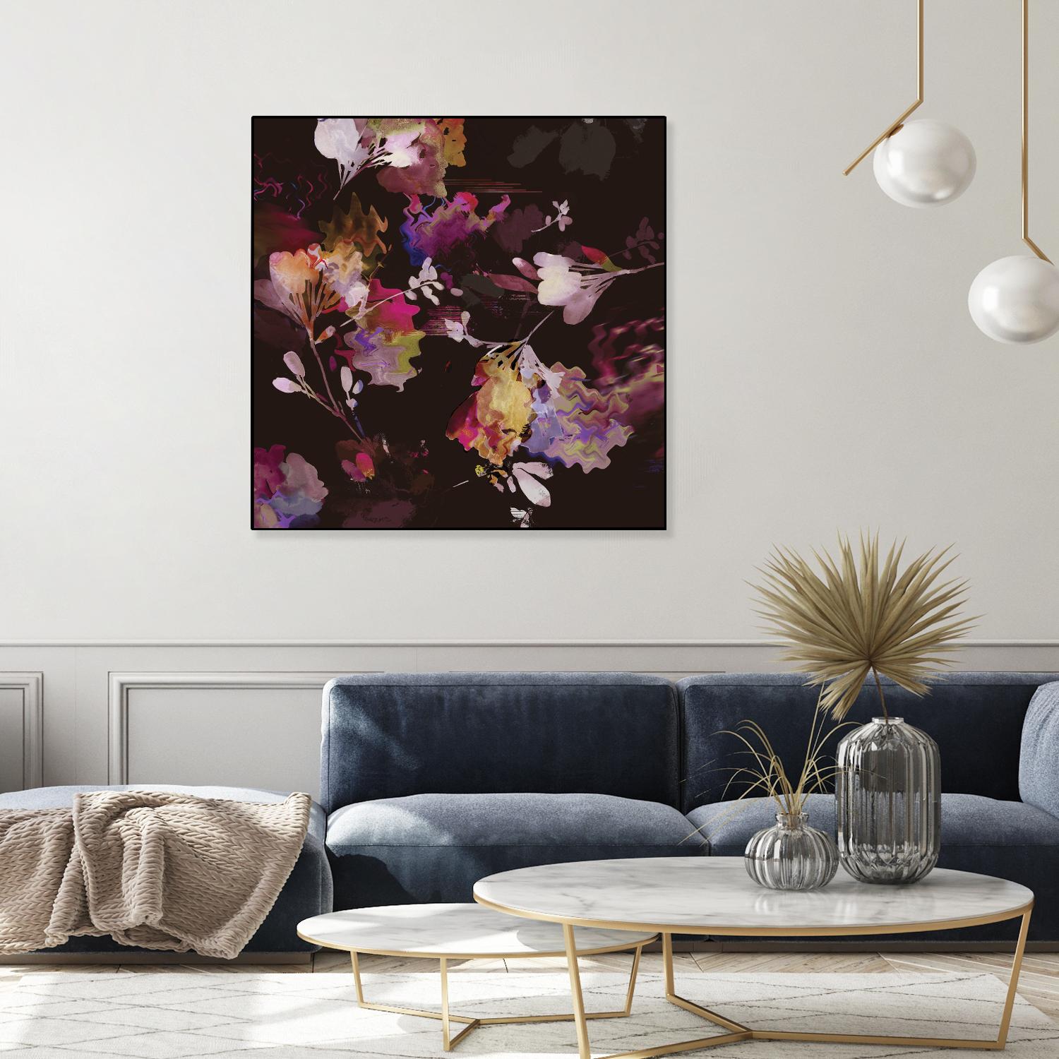 Glitchy Floral III by PI Studio on GIANT ART - pink abstract
