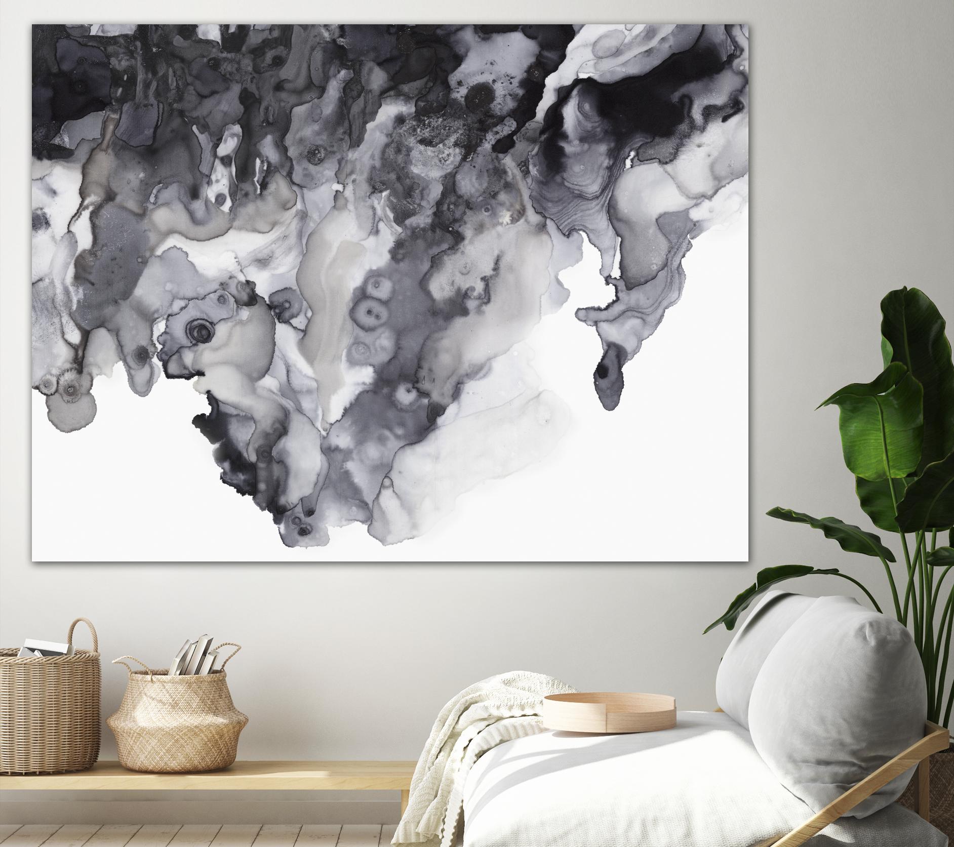 Black Drip by PI Studio on GIANT ART - white abstract