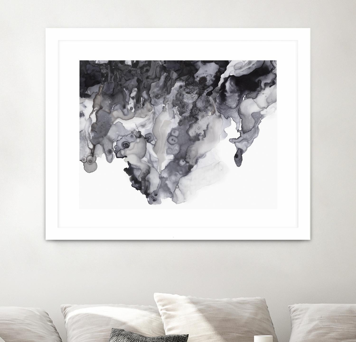 Black Drip by PI Studio on GIANT ART - white abstract