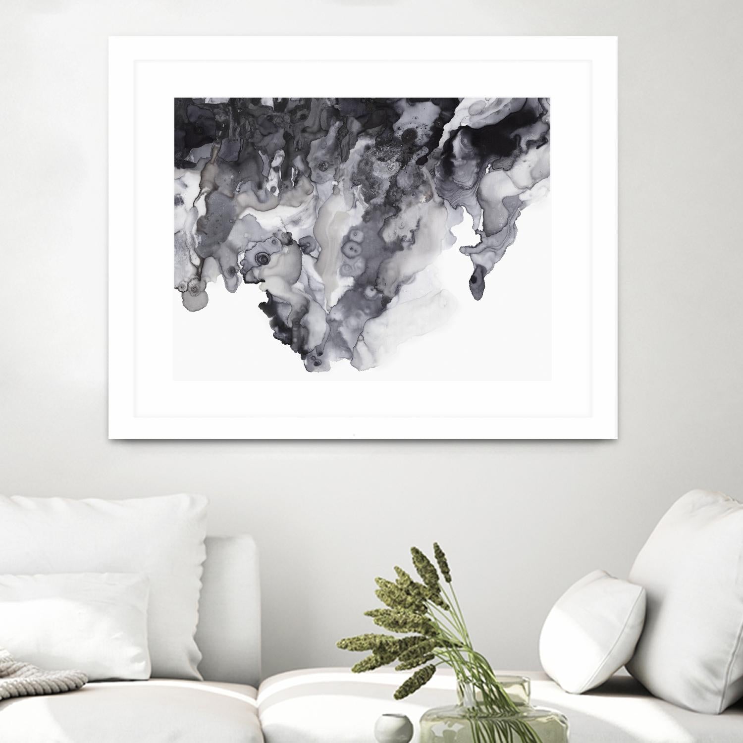 Black Drip by PI Studio on GIANT ART - white abstract