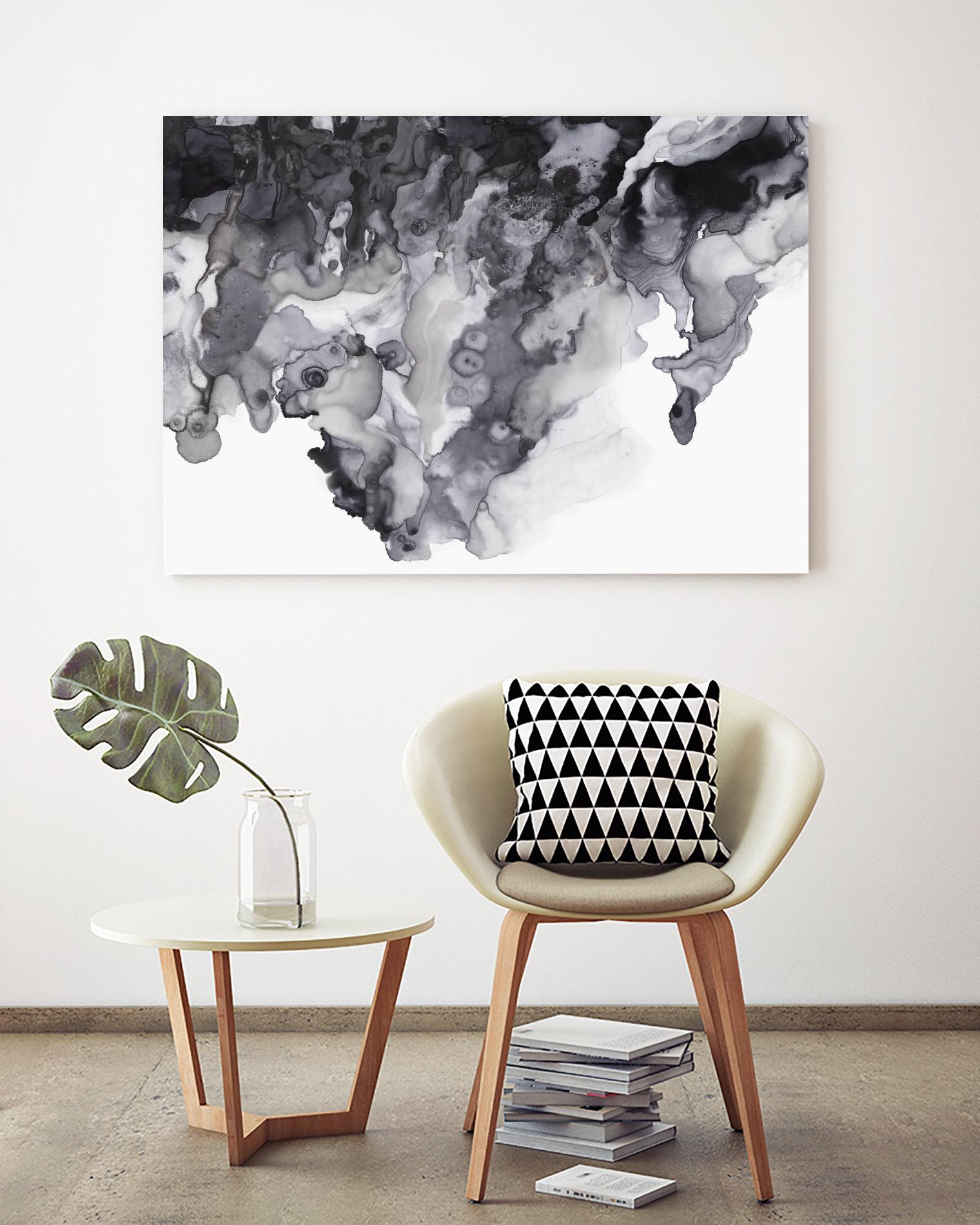 Black Drip by PI Studio on GIANT ART - white abstract