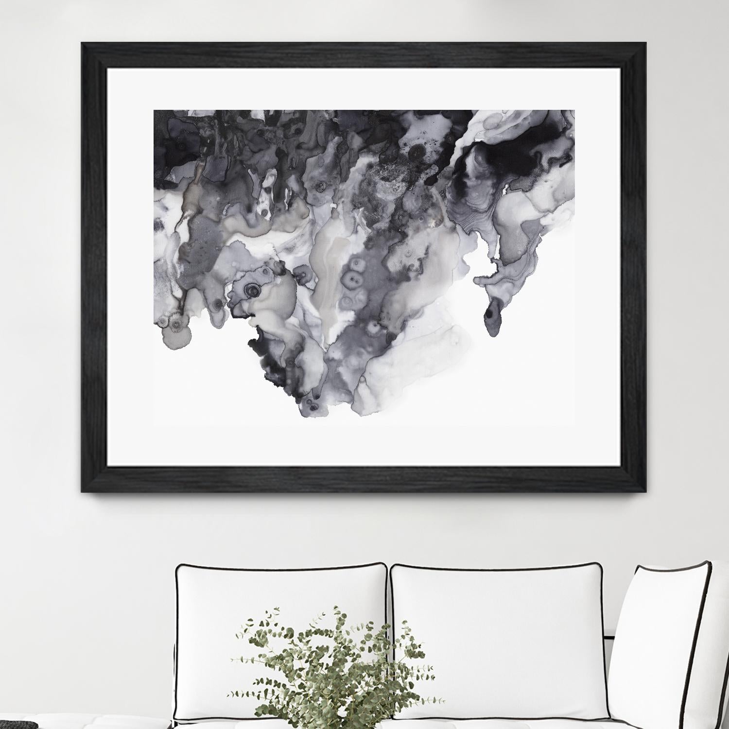 Black Drip by PI Studio on GIANT ART - white abstract