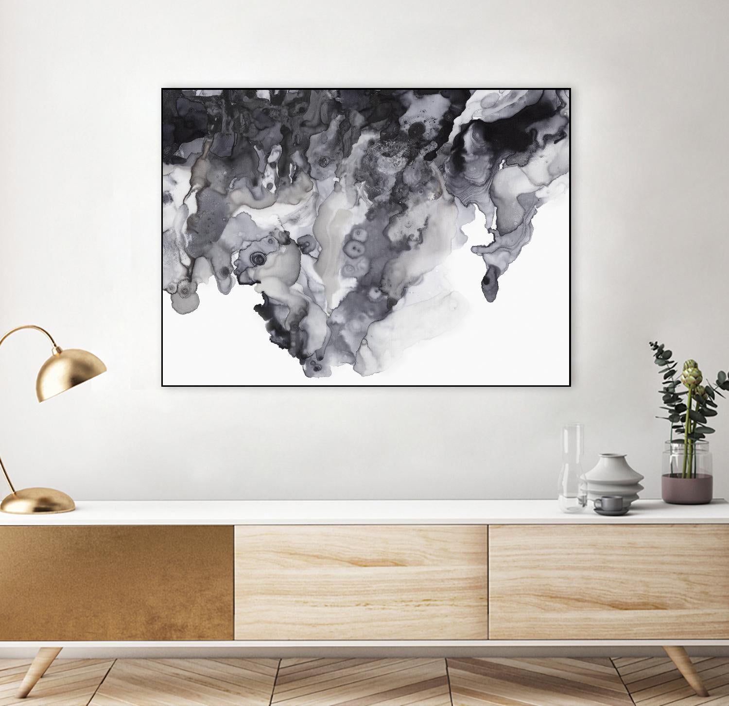 Black Drip by PI Studio on GIANT ART - white abstract
